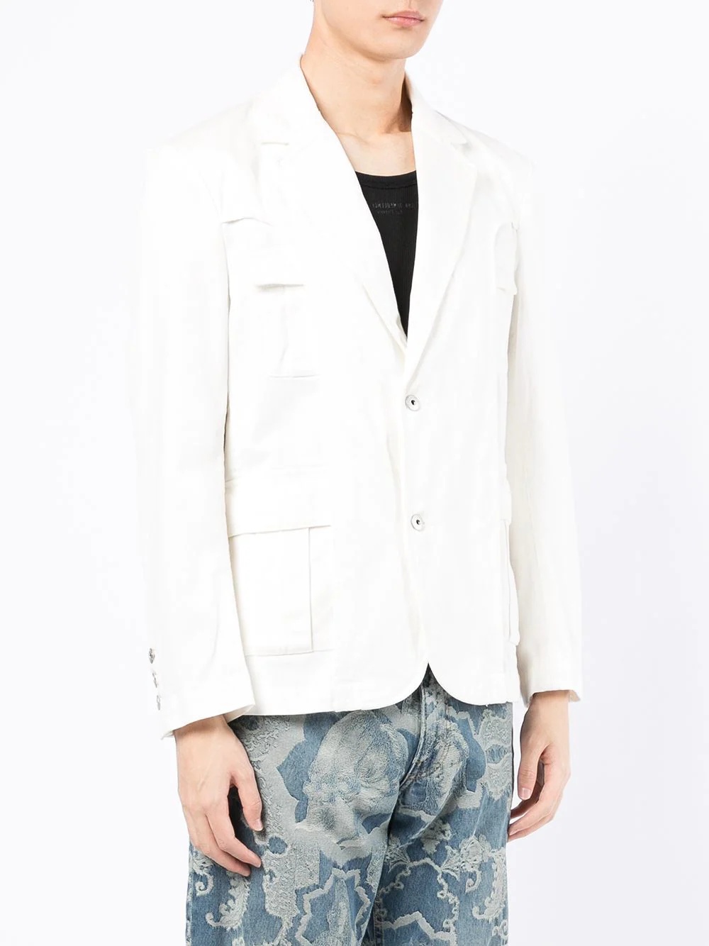 deconstructed cotton denim blazer - 3