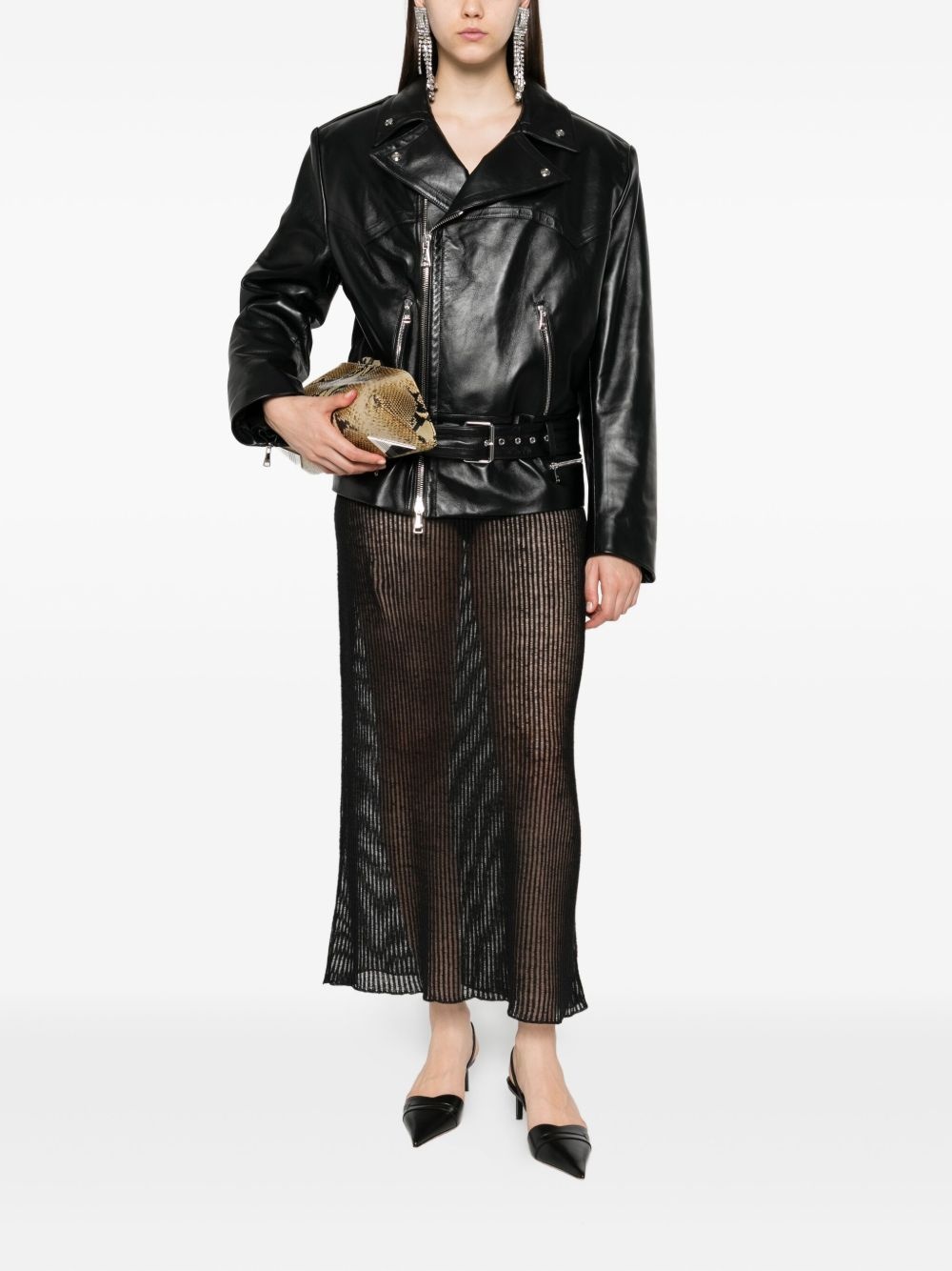 leather biker jacket - 2