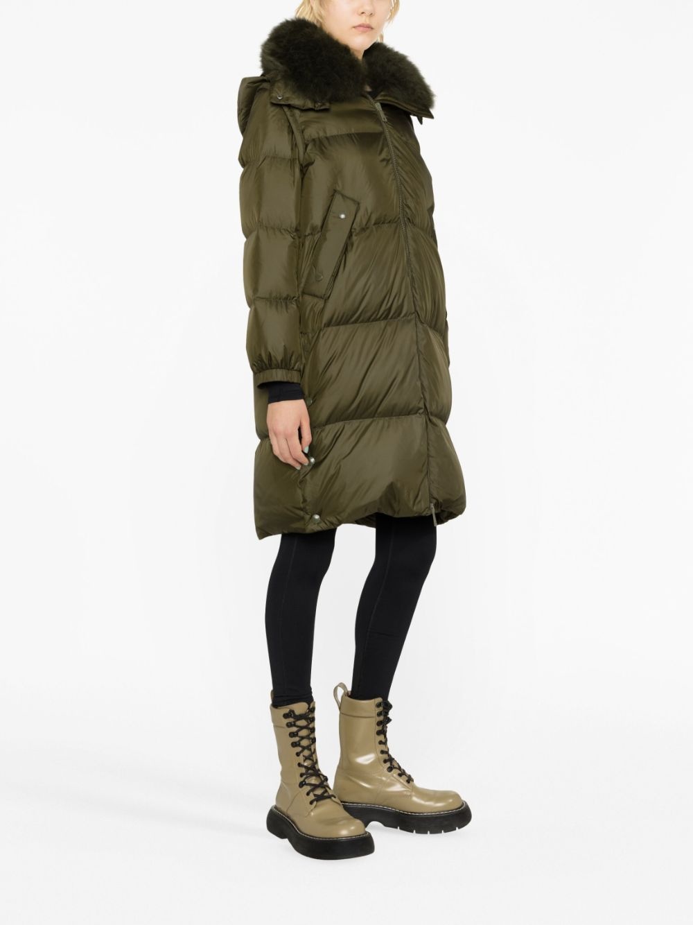 padded-design long-sleeve coat - 4