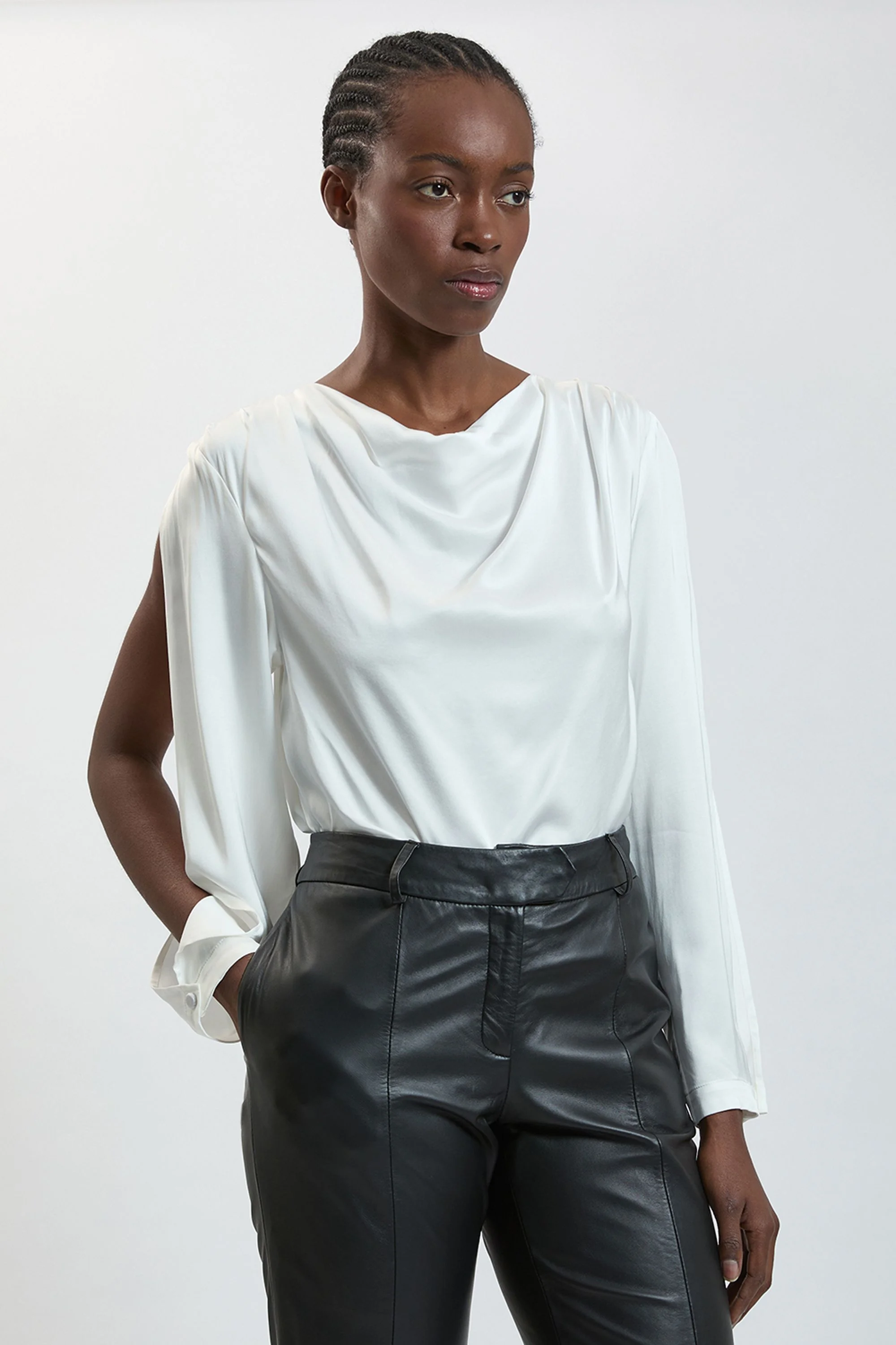 Viscose Satin Batwing Blouse - 1