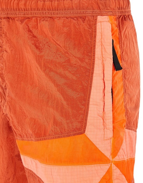 B0142 NYLON METAL IN ECONYL® REGENERATED NYLON_ STAR INLAY_ GARMENT DYED ORANGE - 4