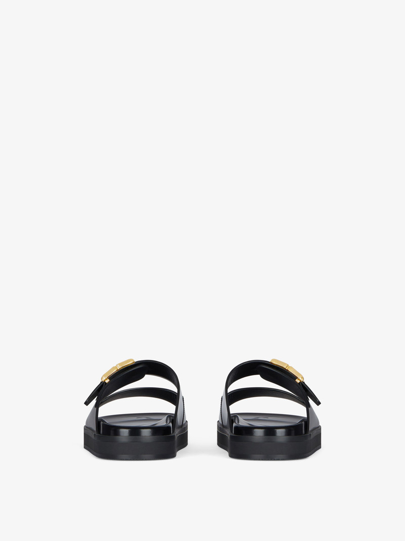 4G LIQUID FLAT MULES IN LEATHER 4