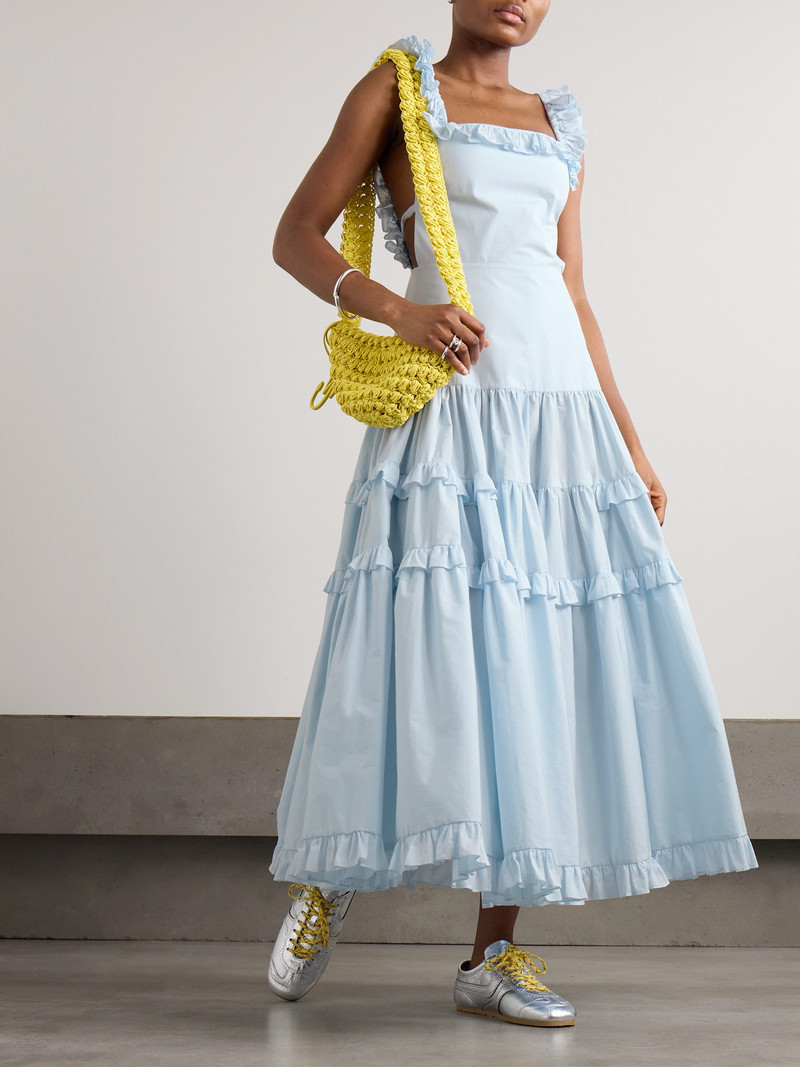 Molly Goddard Maggie Open-back Ruffled Tiered Cotton Maxi Dress outlook