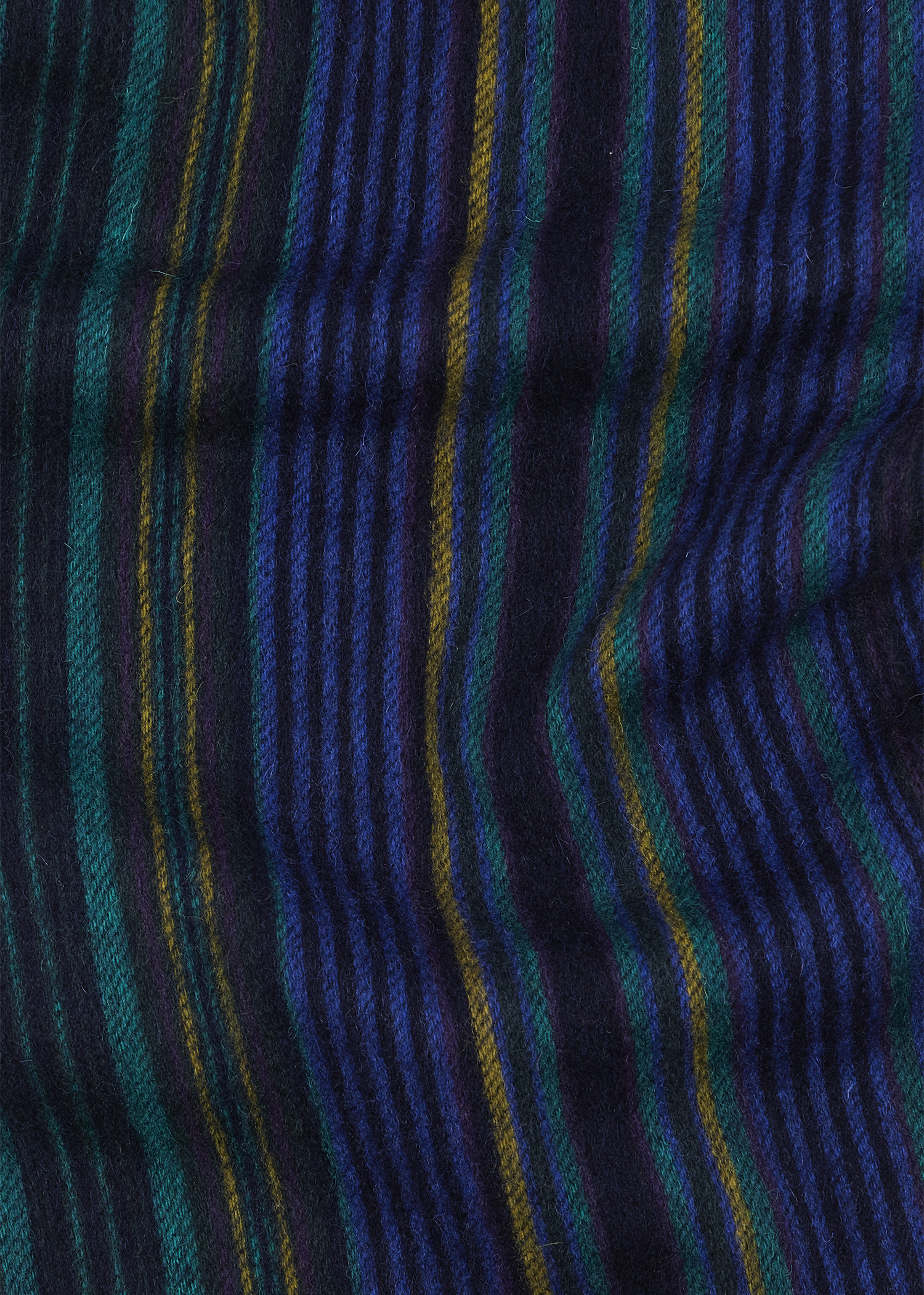 Navy Tonal Stripe Lambswool Scarf - 4