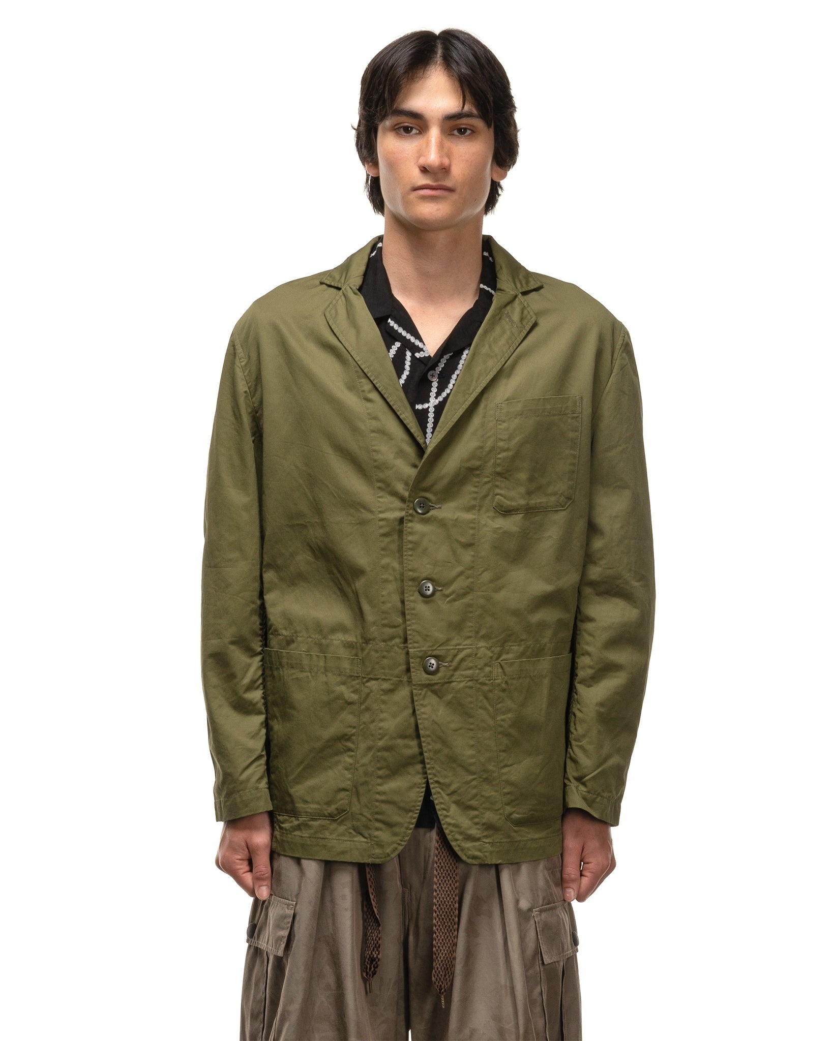 COTTON LINEN CHINO CLOTH RANDONNEUR BIKE JKT KHAKI - 3