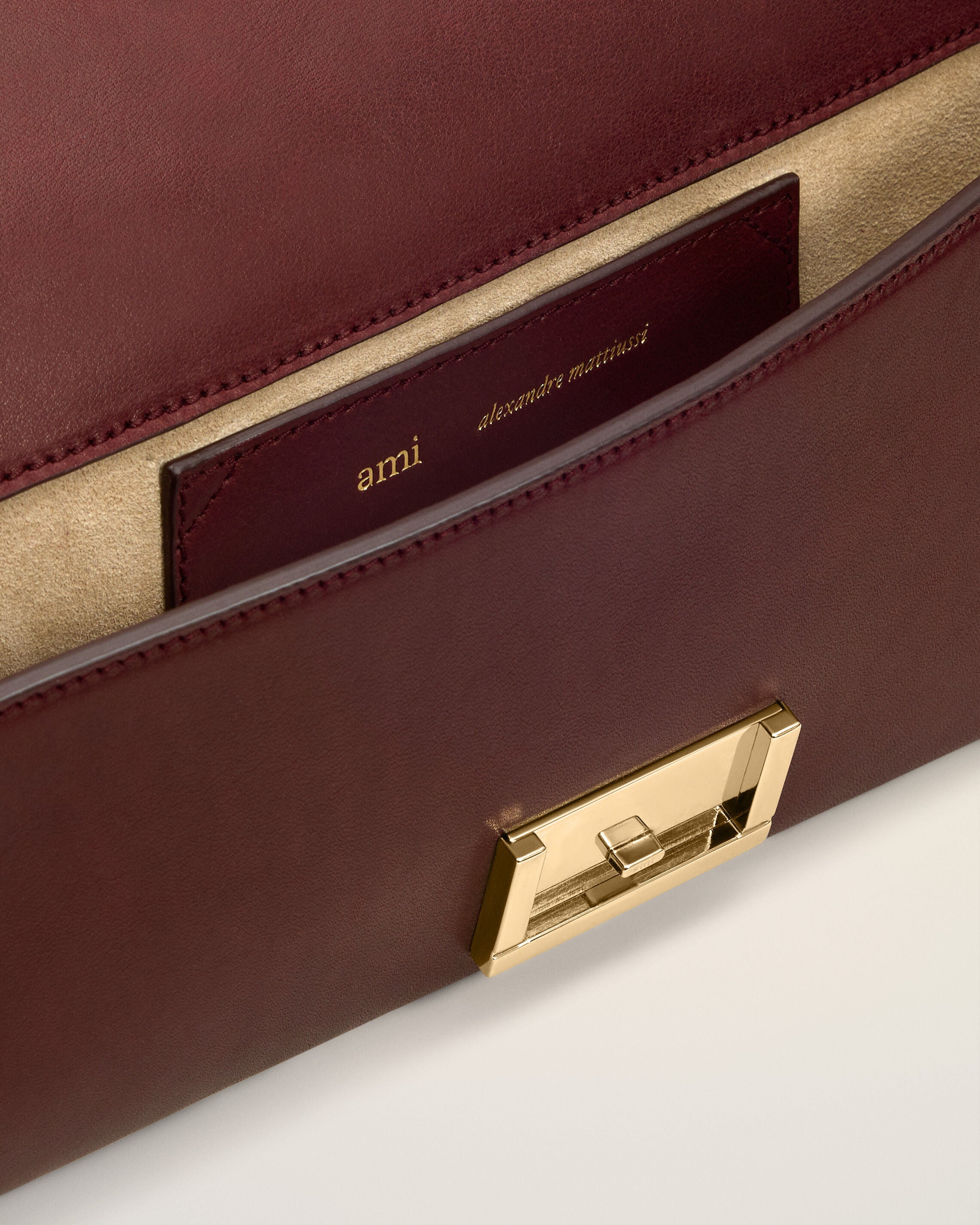 BURGUNDY SMOOTH LEATHER MIMI POUCH - 6