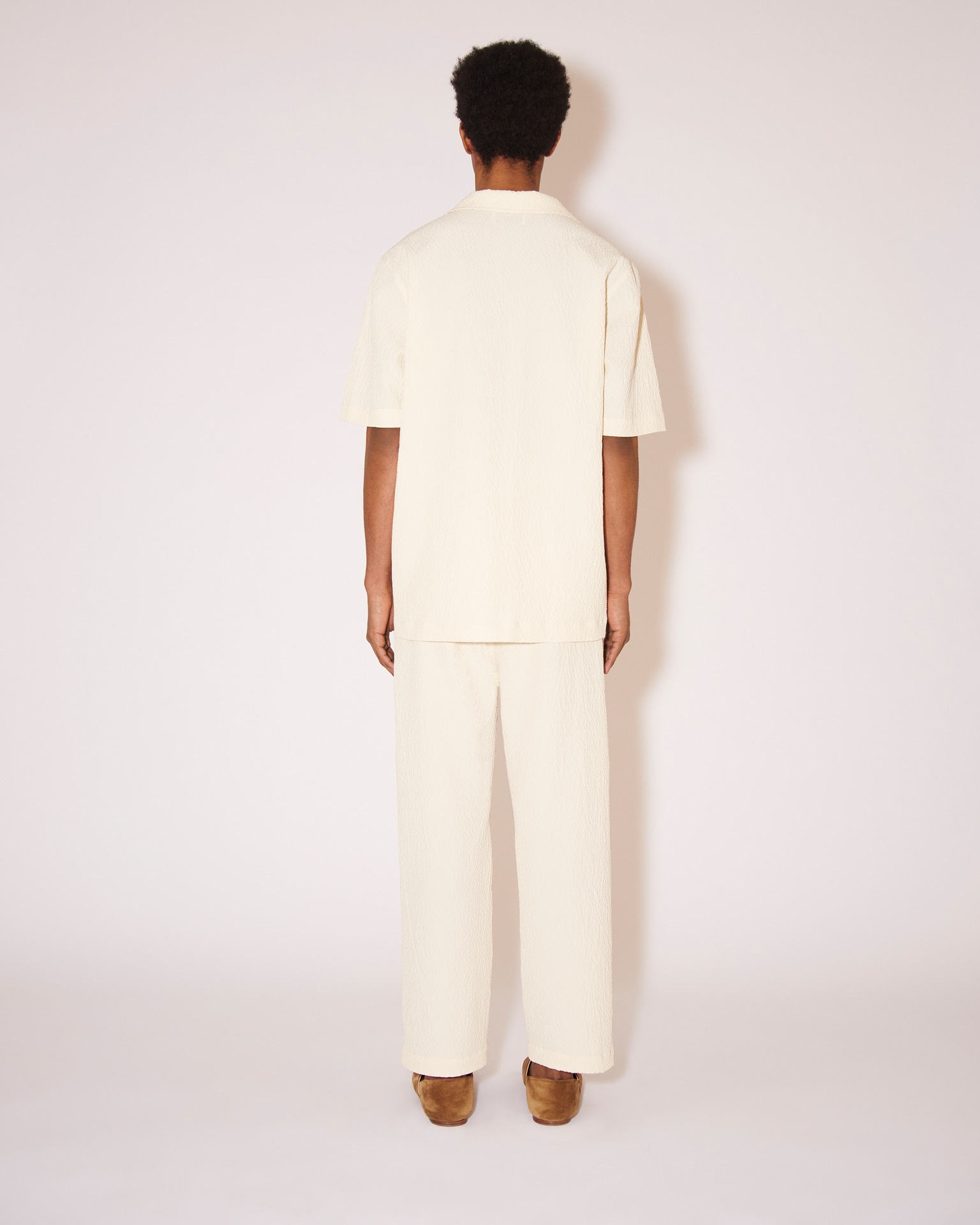 VENCI - Seersucker shirt - Creme - 4