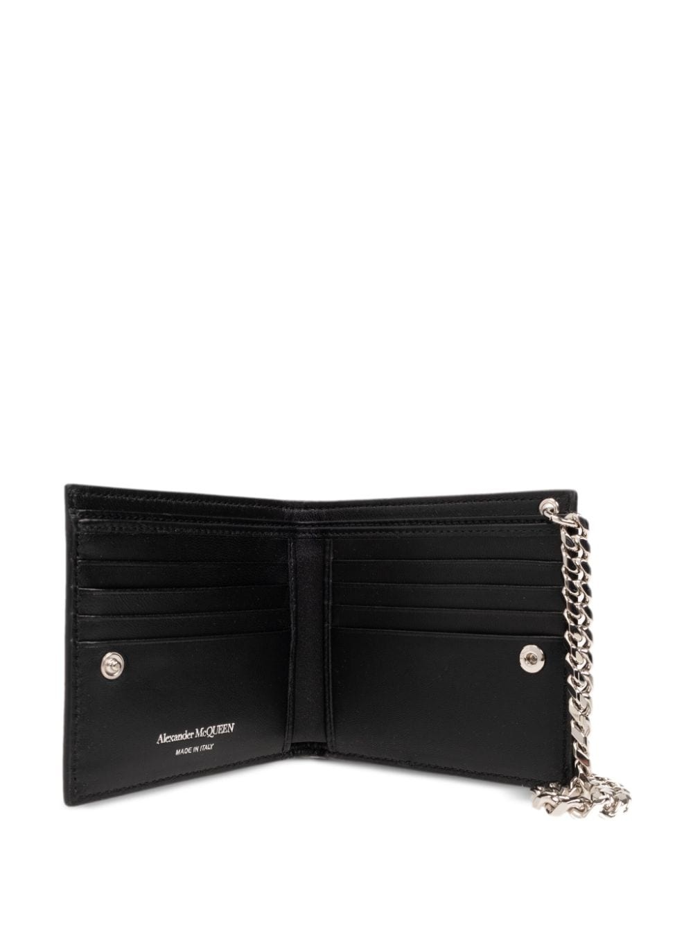 floral-print leather chain wallet - 4