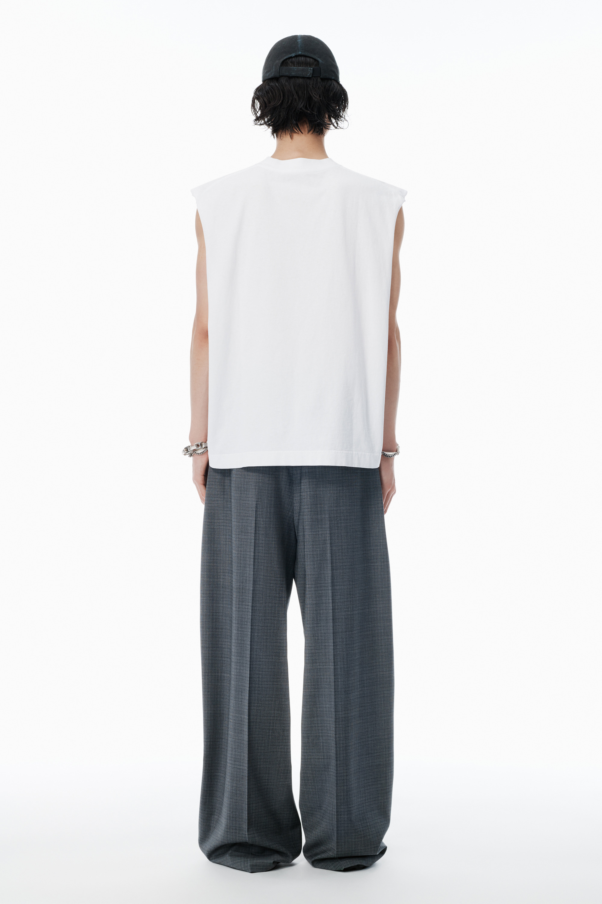 White Vintage Fade-Effect Muscle Tank - 4