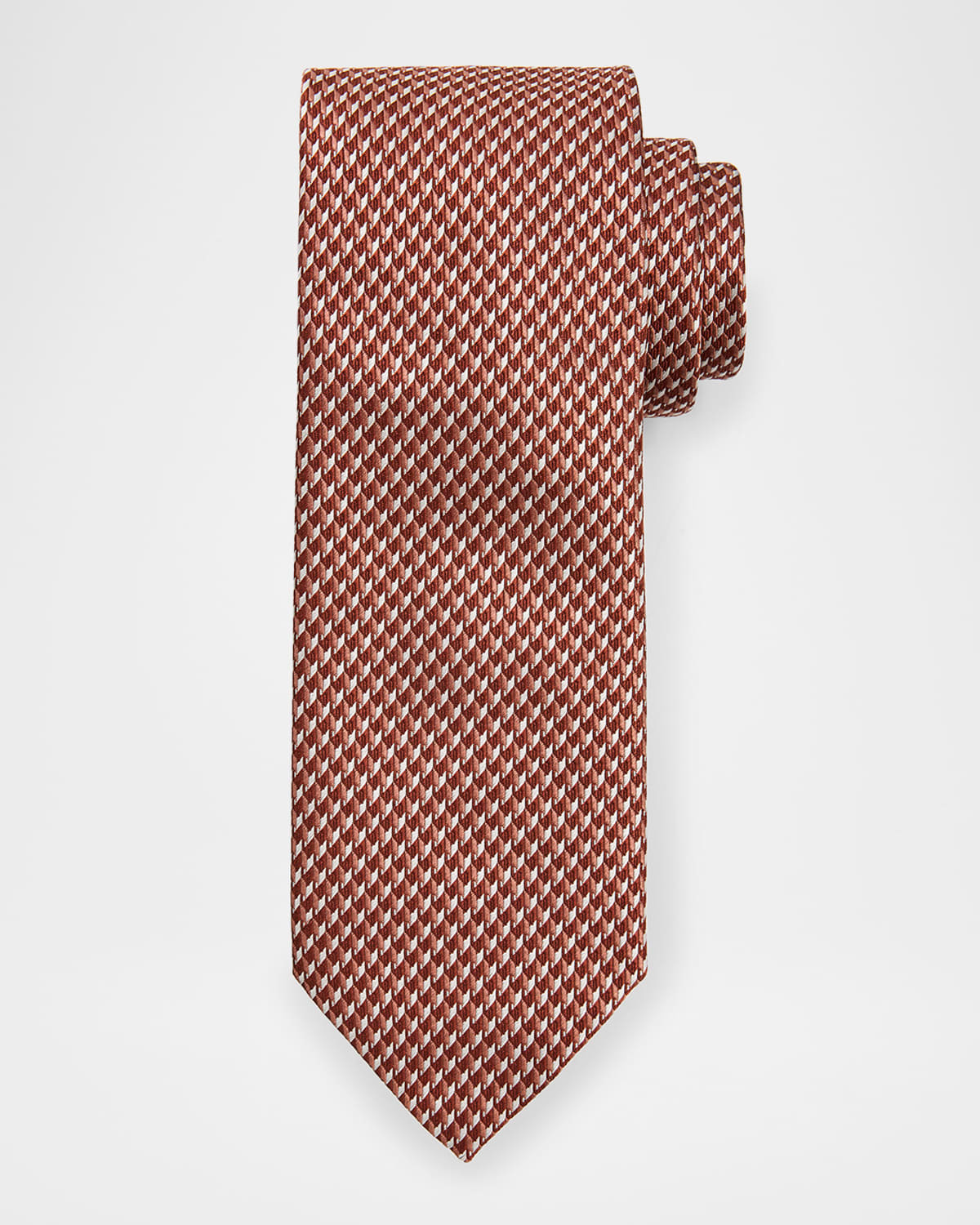 Men's Geometric Check Silk Tie - 1