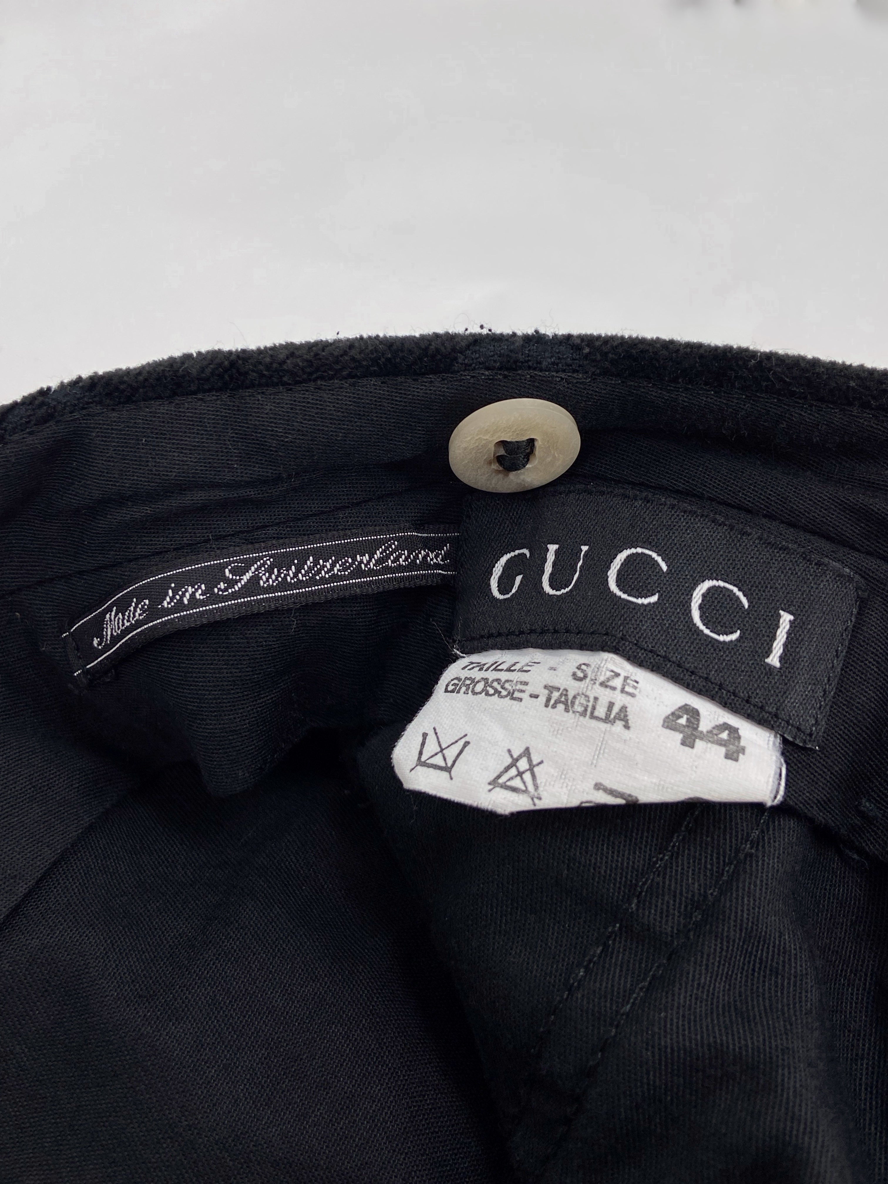 Gucci Fall 1997 Tom Ford Men’s Navy Monogram Velvet Trousers Pants 44 - 22