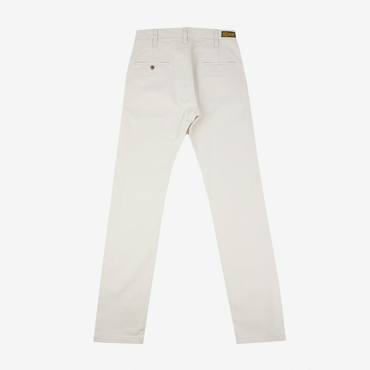 IH-727-IVO 9oz Mercerised Selvedge Cotton Medium/High Rise Tapered Chinos - Ivory - 3