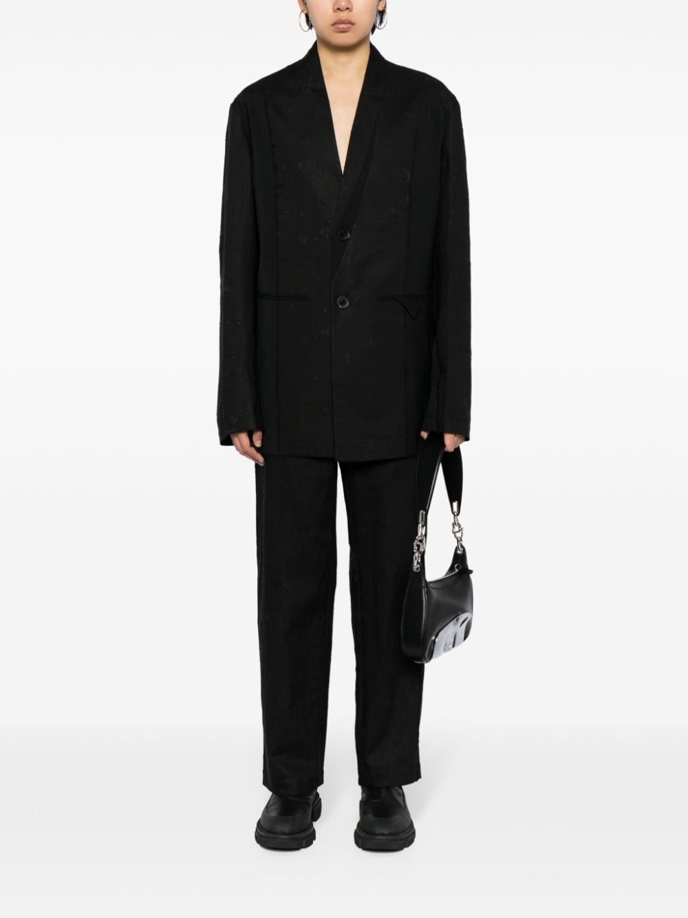 linen straight-leg trousers - 2