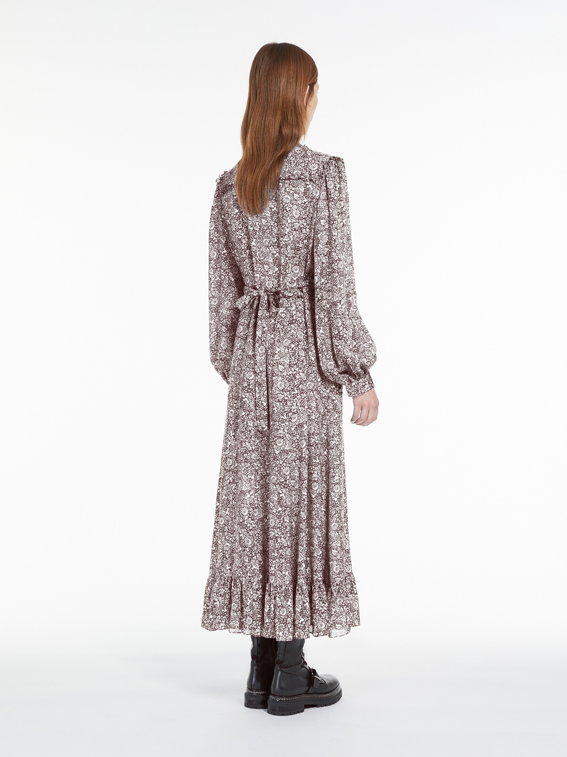 FRETTY Crêpe de Chine printed dress - 4
