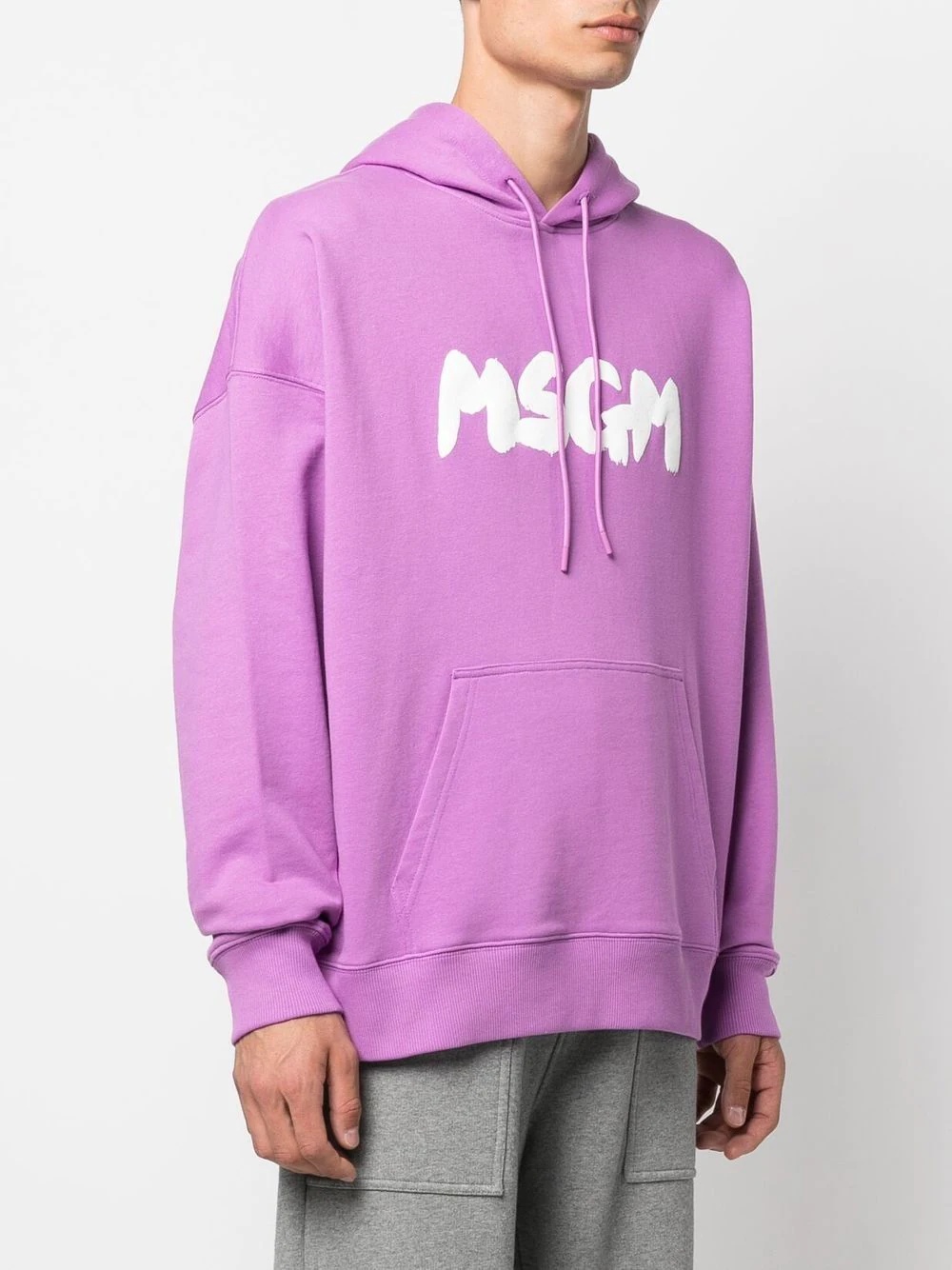 logo-print cotton hoodie - 3