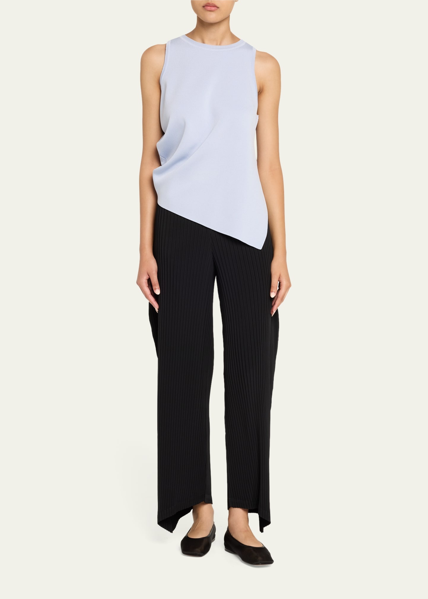 Luster Draped Knit Tank Top - 2