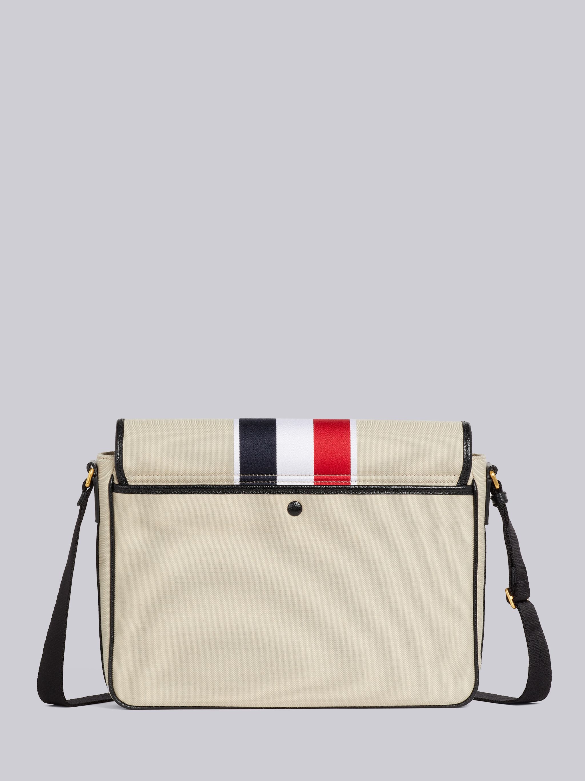Khaki Canvas Jacquard Stripe Hunting Messenger Bag 4