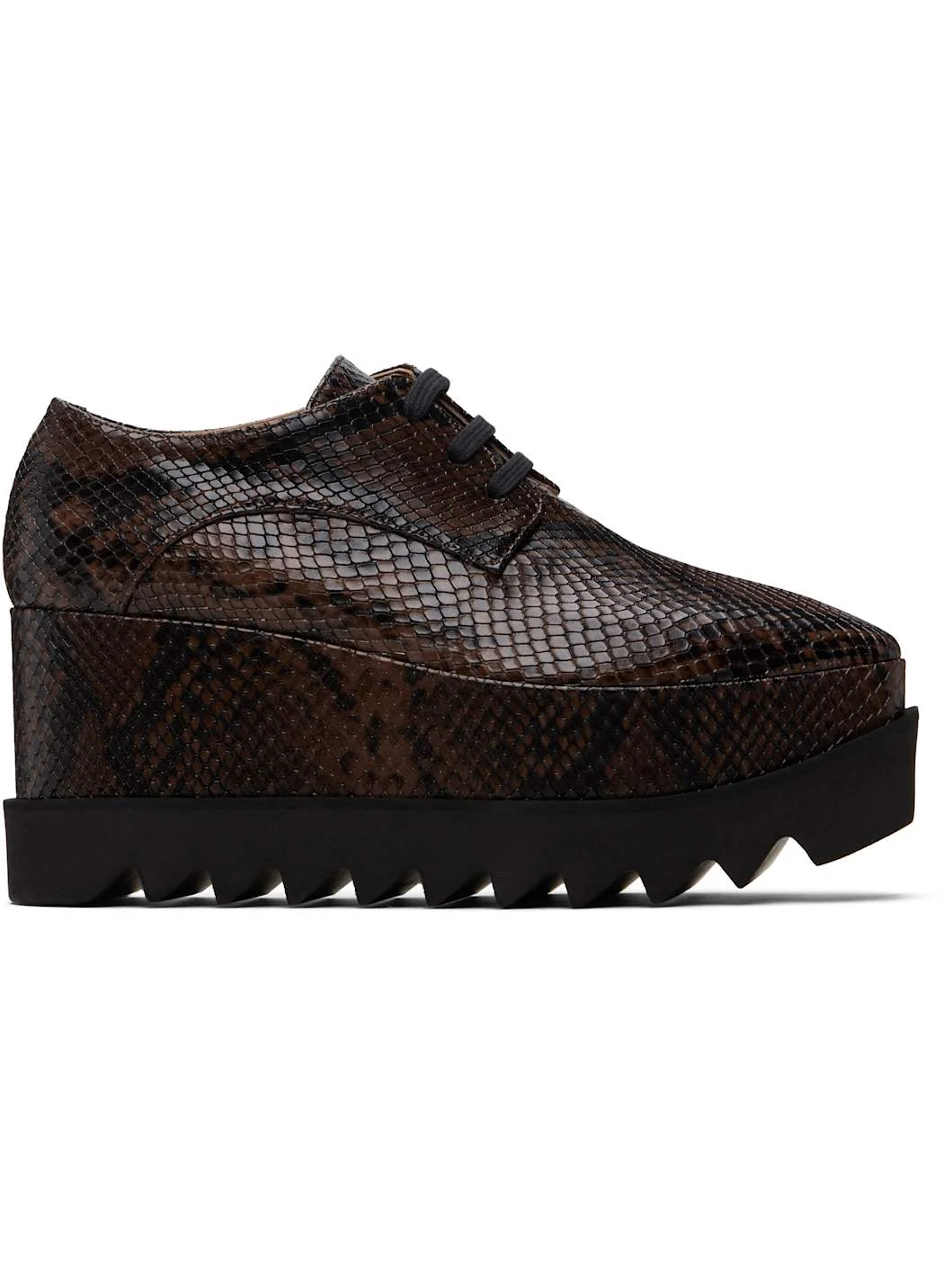 Brown Limited-Edition Elyse Snake Platform Derbys - 1