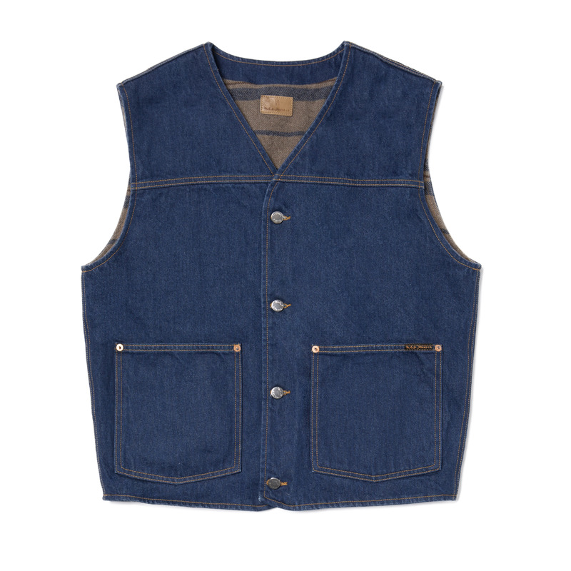 Harry Rinse Denim Vest Dark Blue - 7