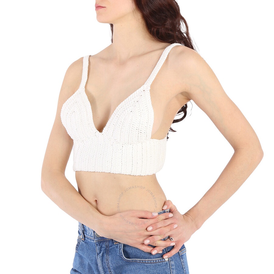 System Ladies Off White Crochet Top - 2