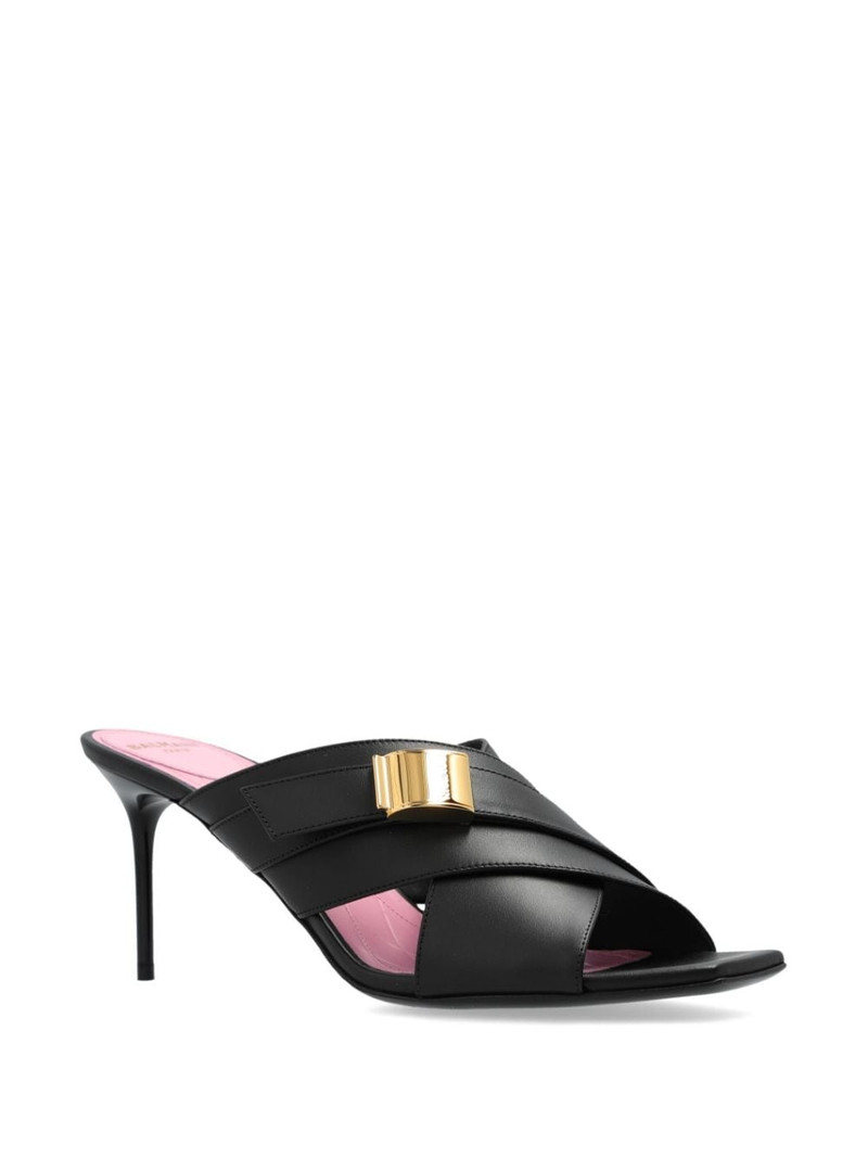 Balmain crossover 75mm leather mules outlook