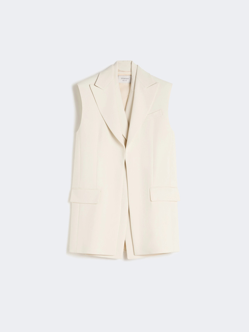 CAMPALE Sleeveless stretch viscose two-piece blazer - IVORY 1
