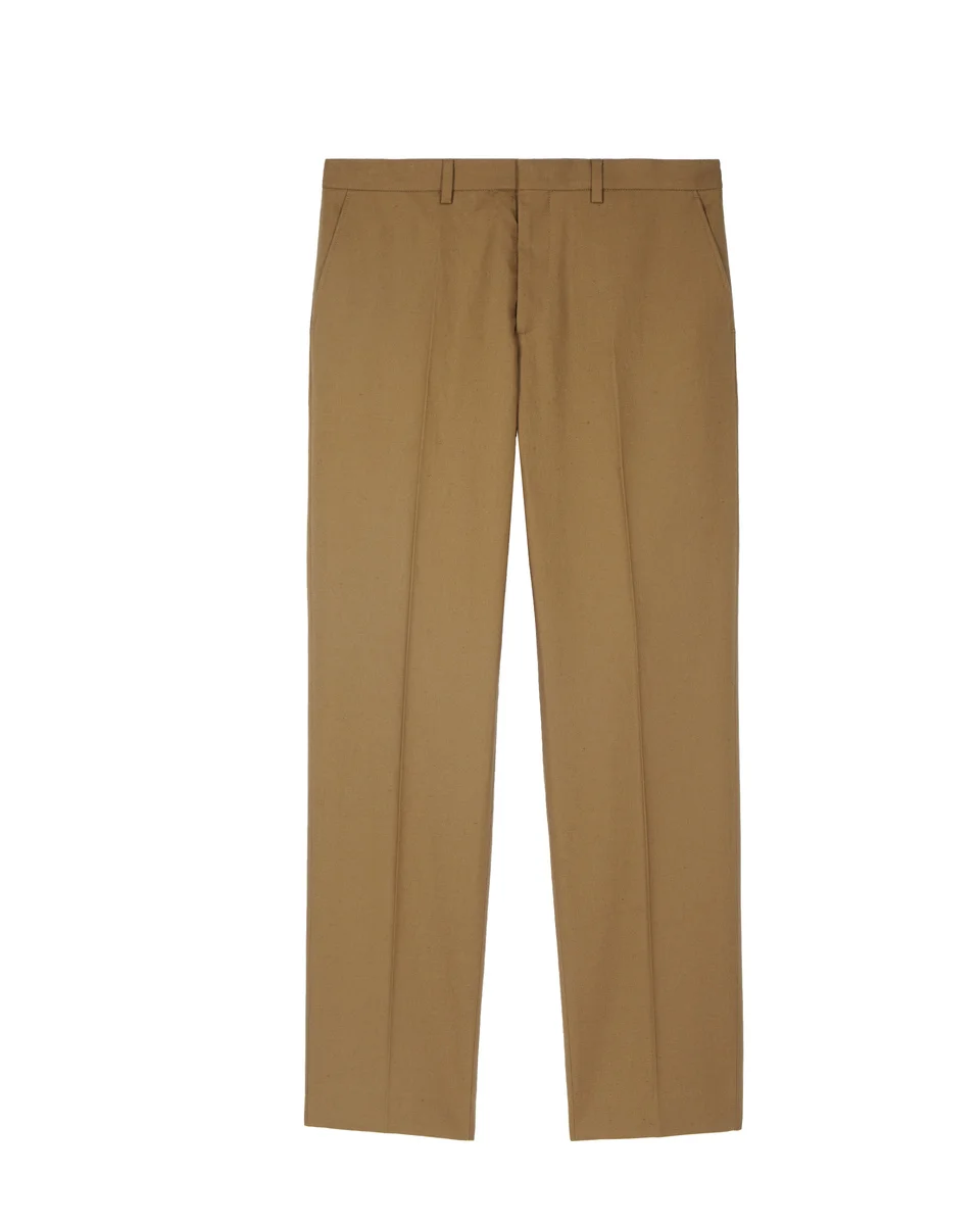 COTTON LINEN SUIT PANTS BRONZE - 1