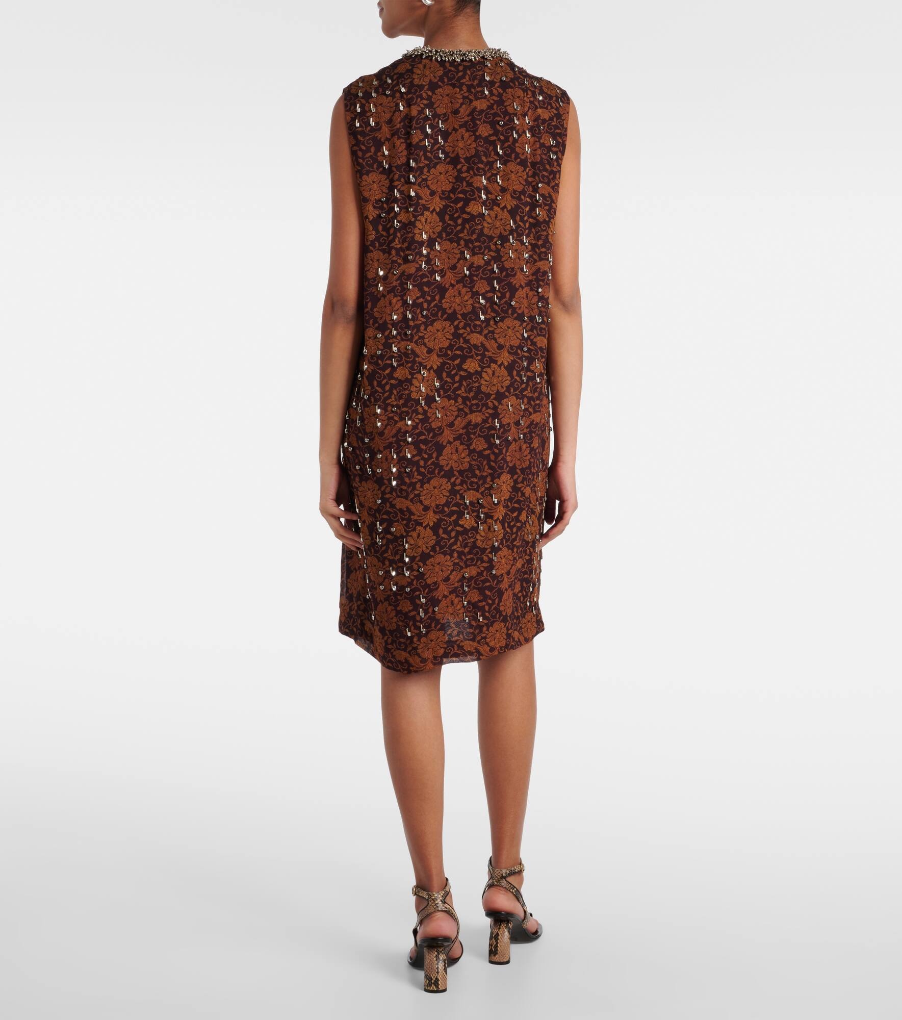 Floral embellished georgette midi dress - 3