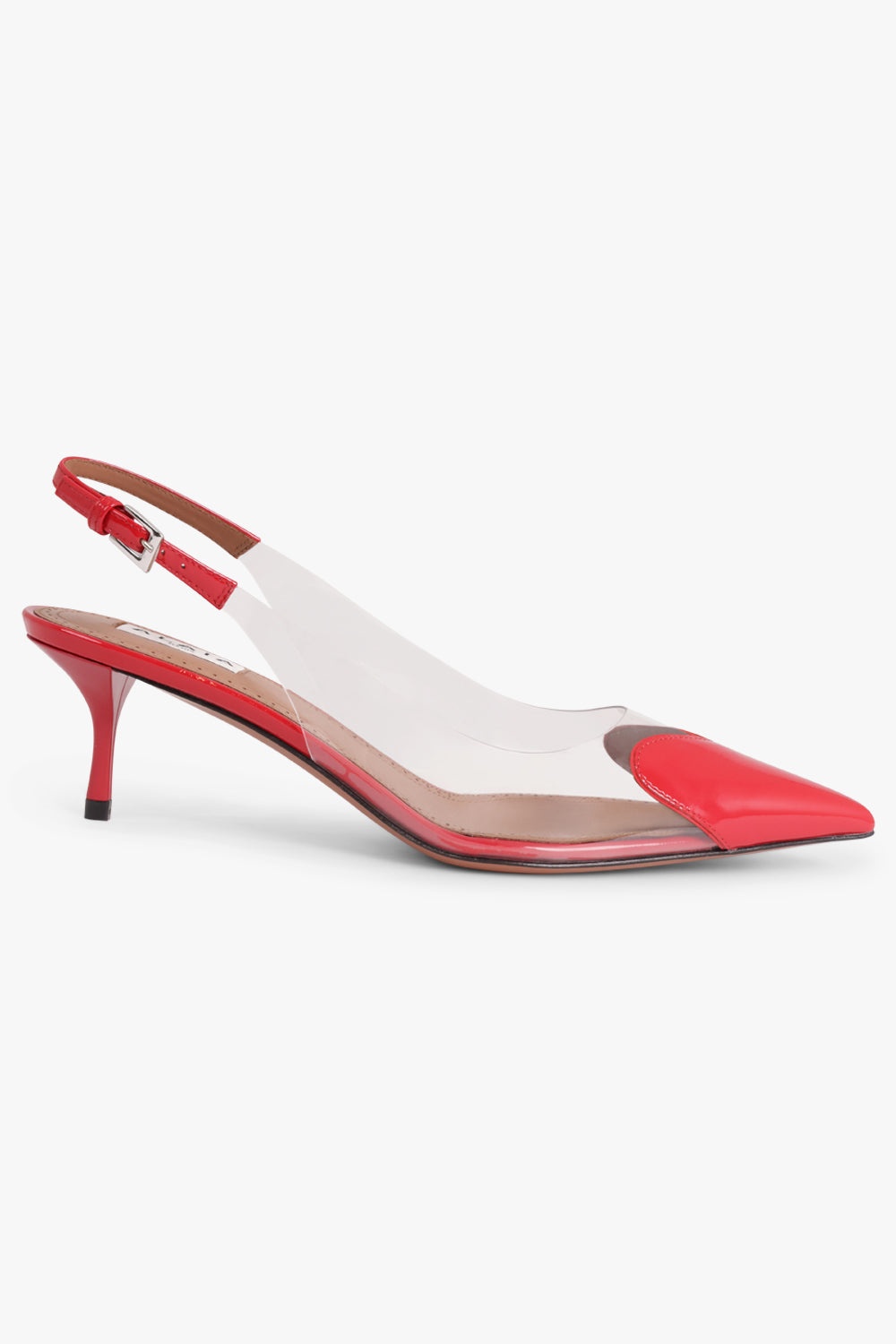 PATENT CALFSKIN 55MM HEART SLINGBACKS | RED - 2