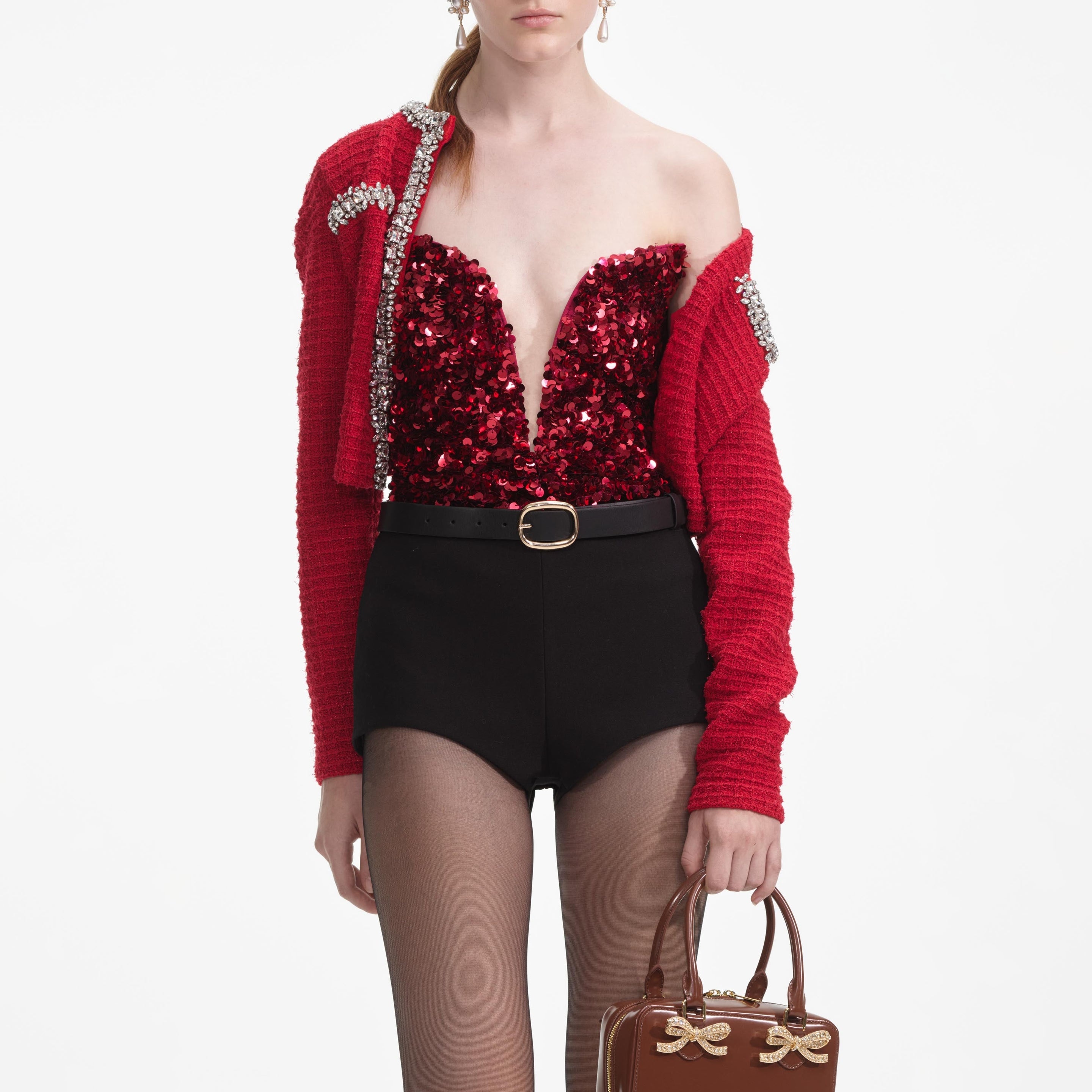 Red 3D Sequin Top - 4