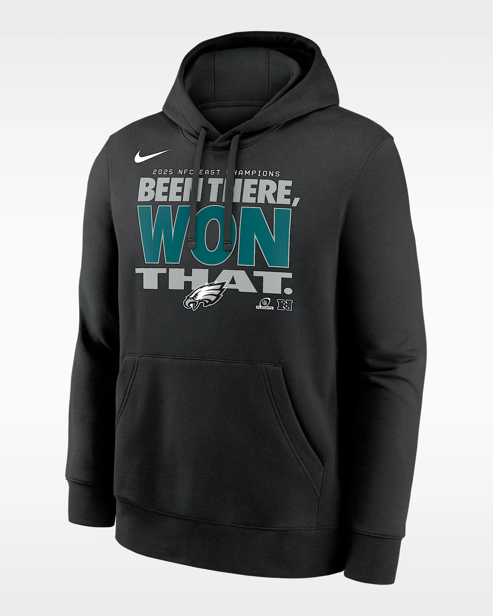 Philadelphia Eagles 2025 NFC East Champions Trophy Men's Nike NFL Pullover Hoodie - 1