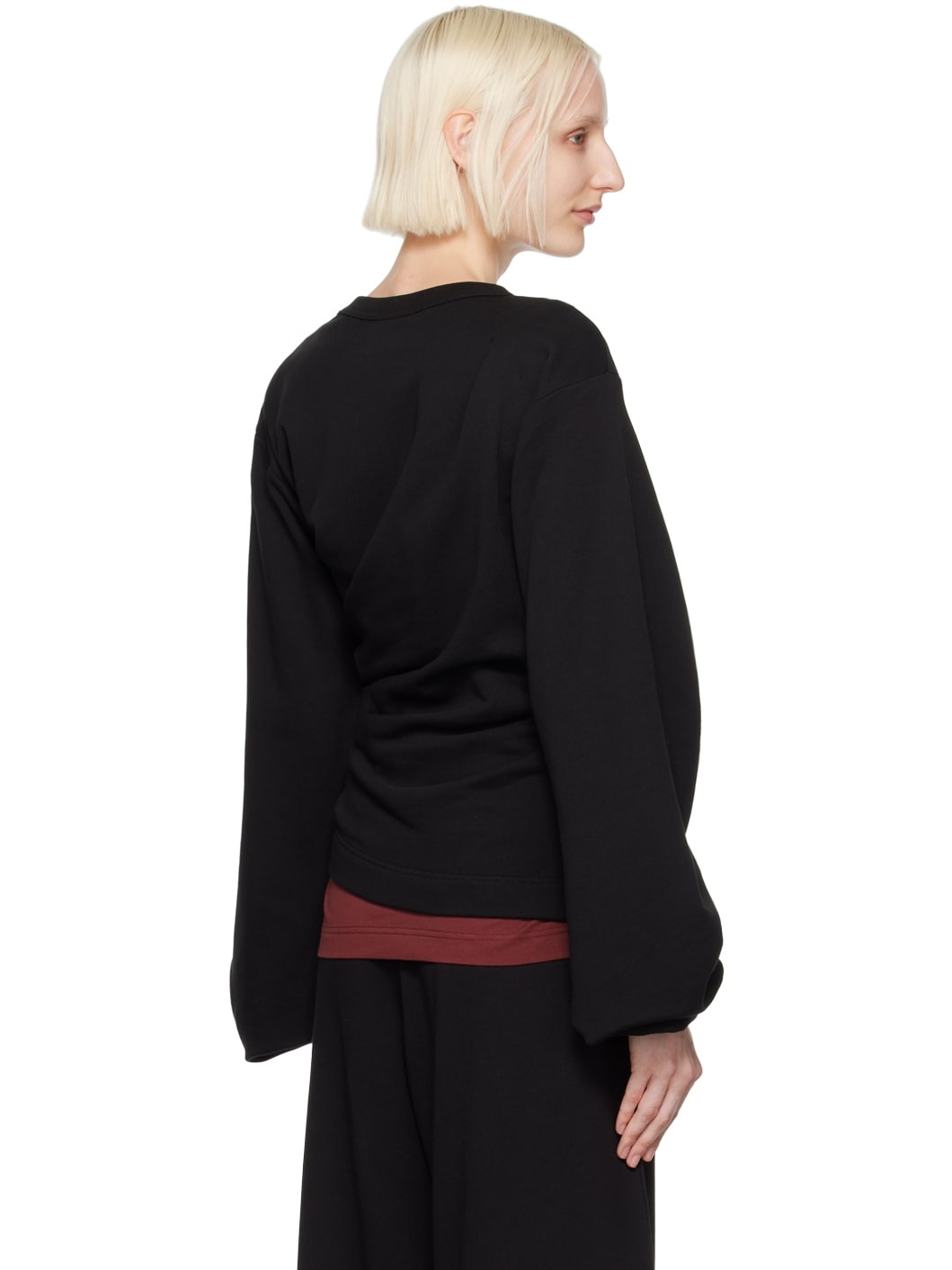 Black Pleated Sweatshirt - 3