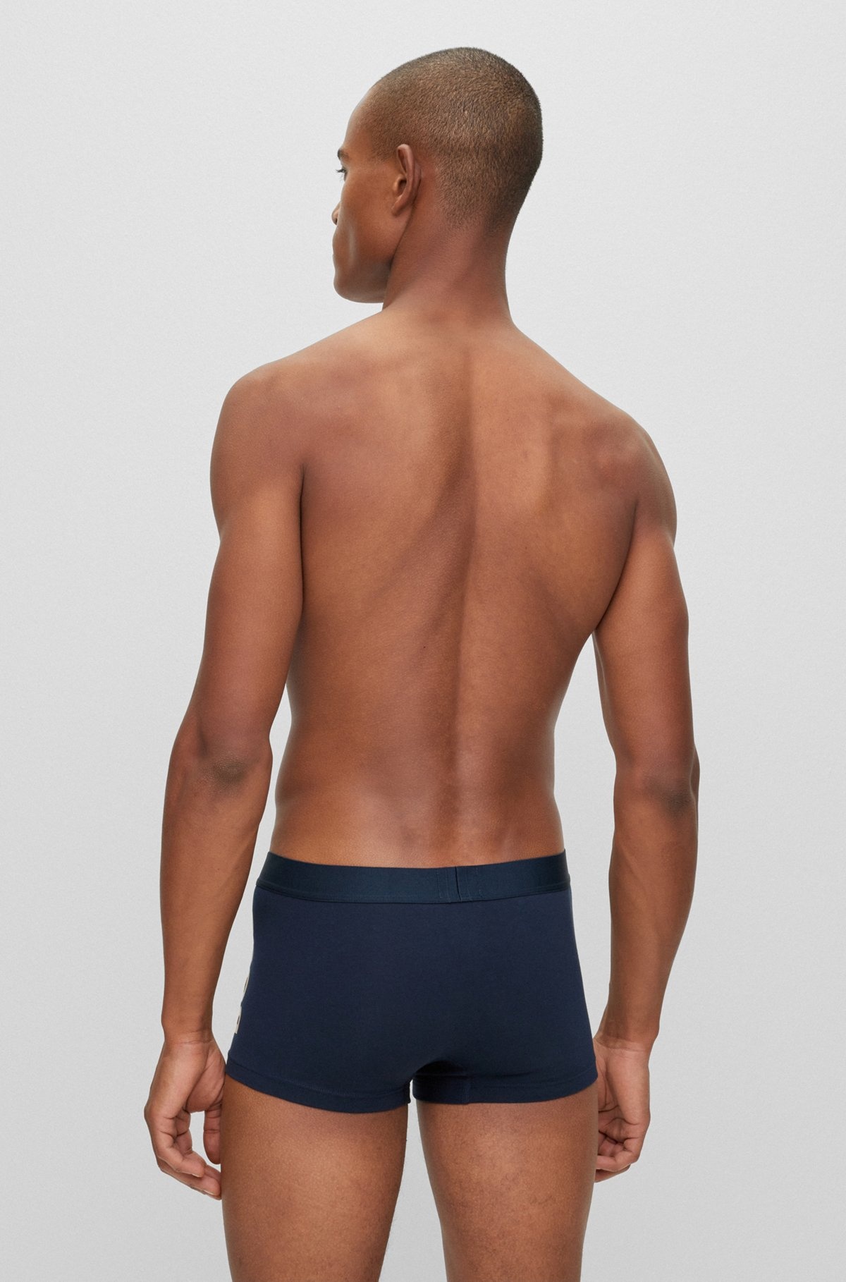 STRETCH-COTTON TRUNKS WITH METALLIC-EFFECT LOGOS - 2