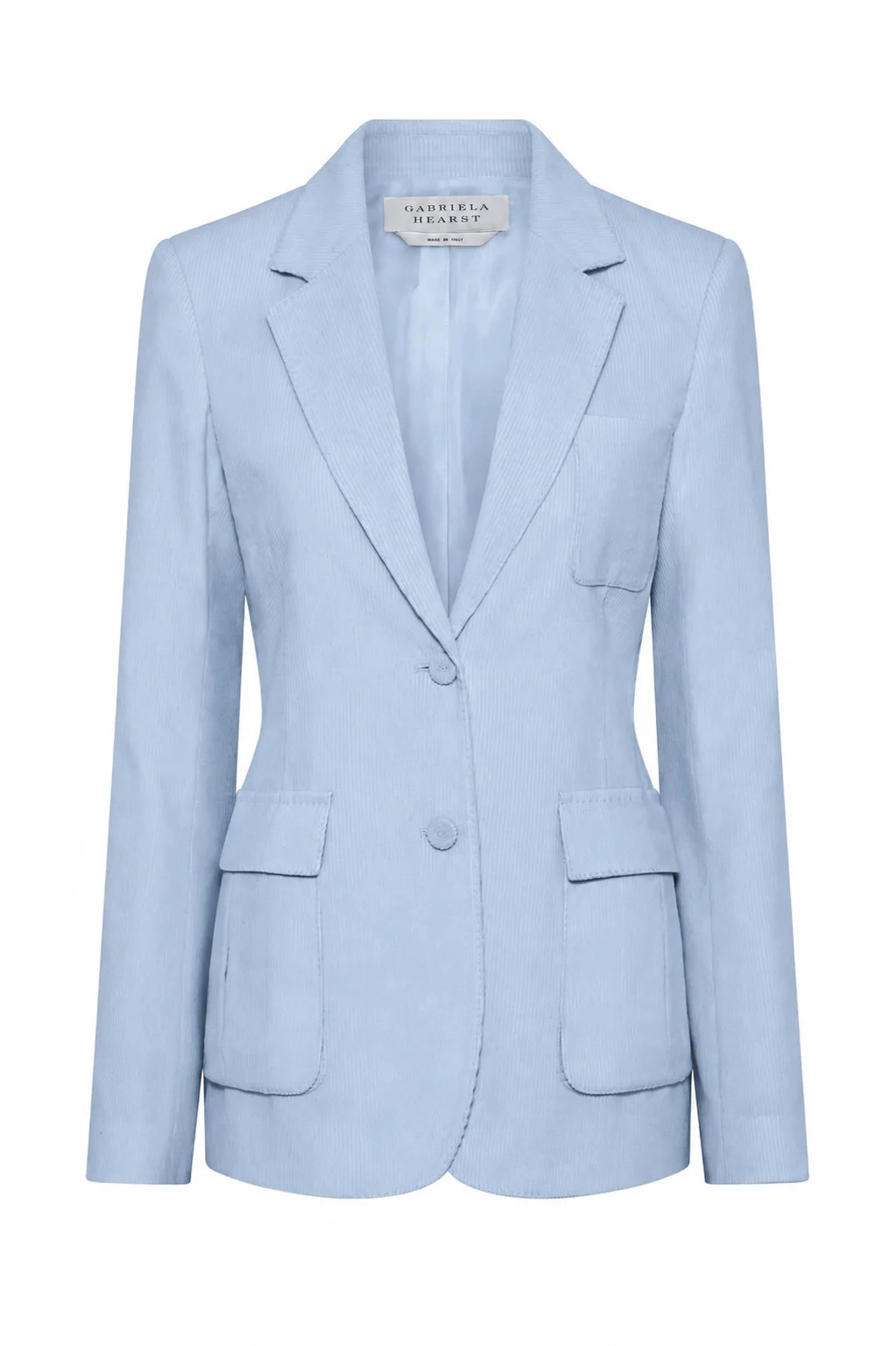 Louisa Blazer in Light Blue Sea Island Cotton Corduroy - 1