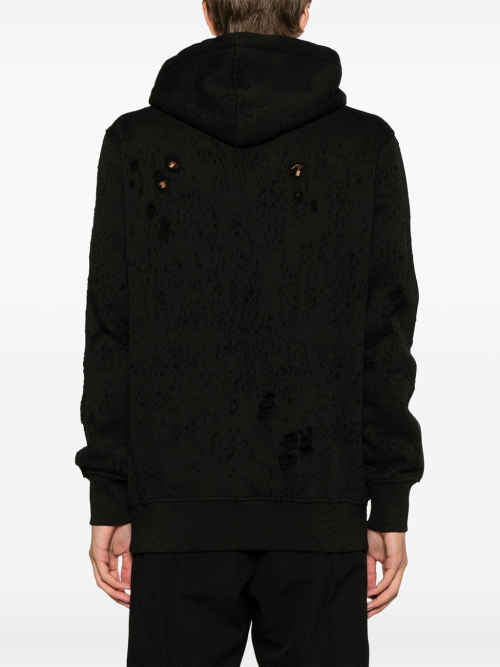 distressed-effect cotton hoodie - 4