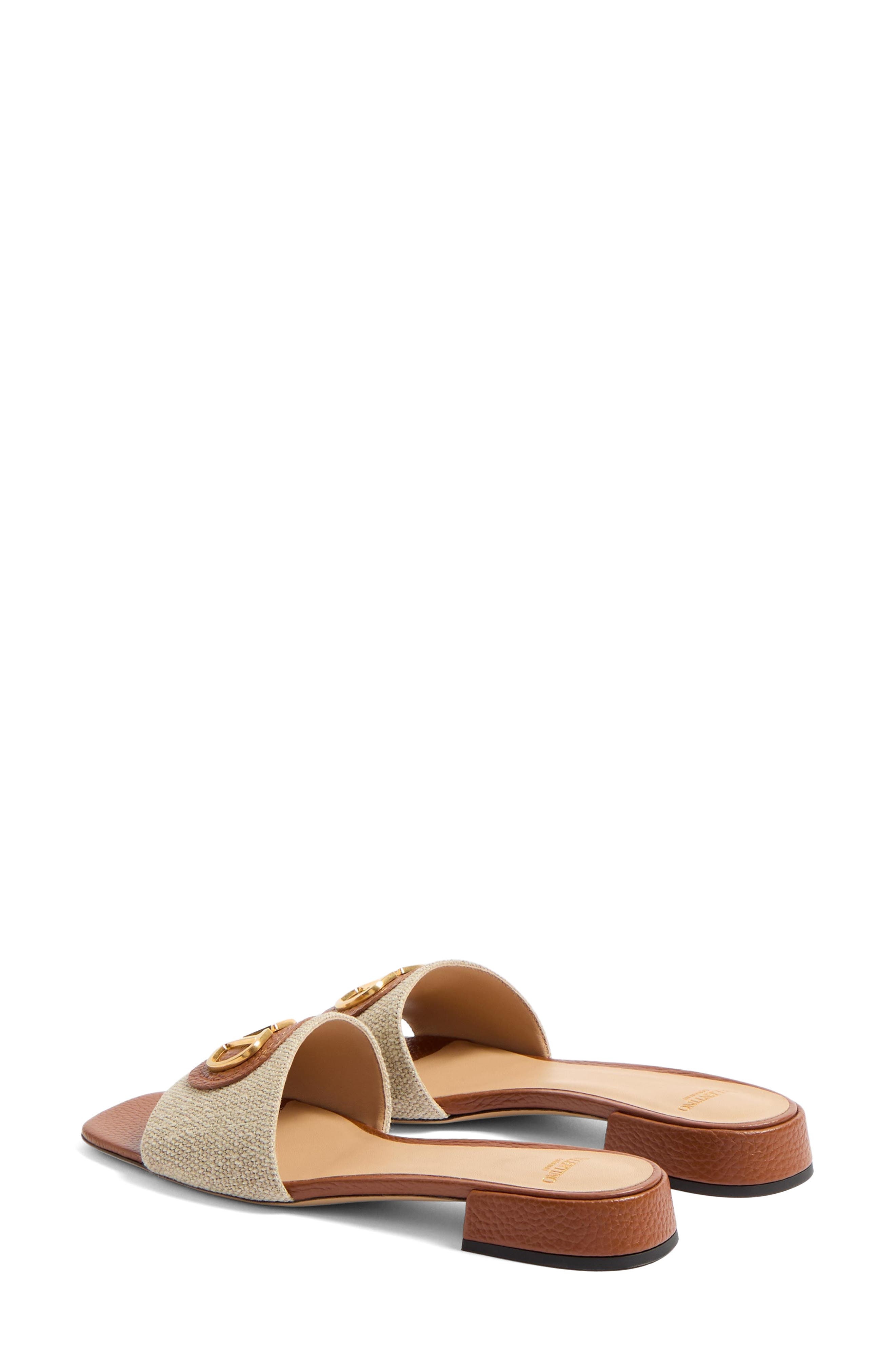 Valentino Garavani VLOGO Signature Slide Sandal in Natural Multi at Nordstrom - 3