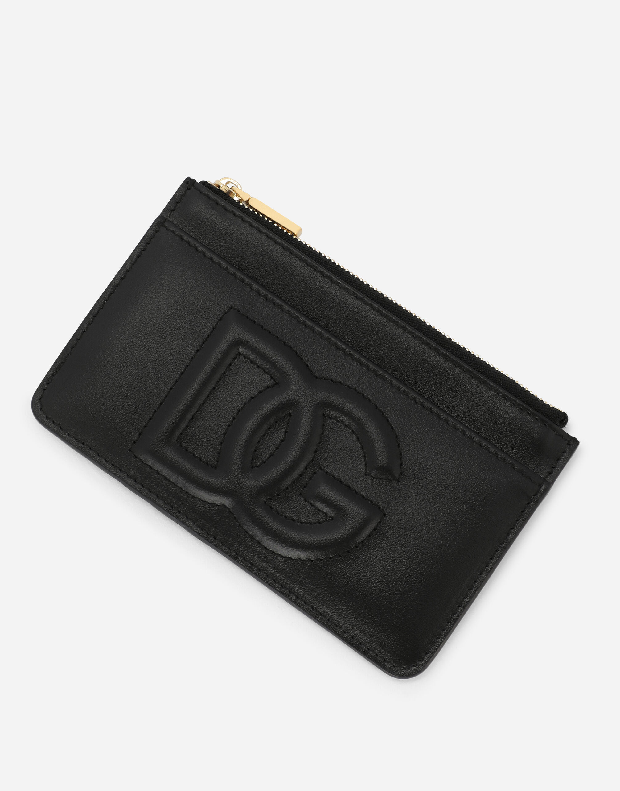 Medium calfskin card holder with DG logo - 5