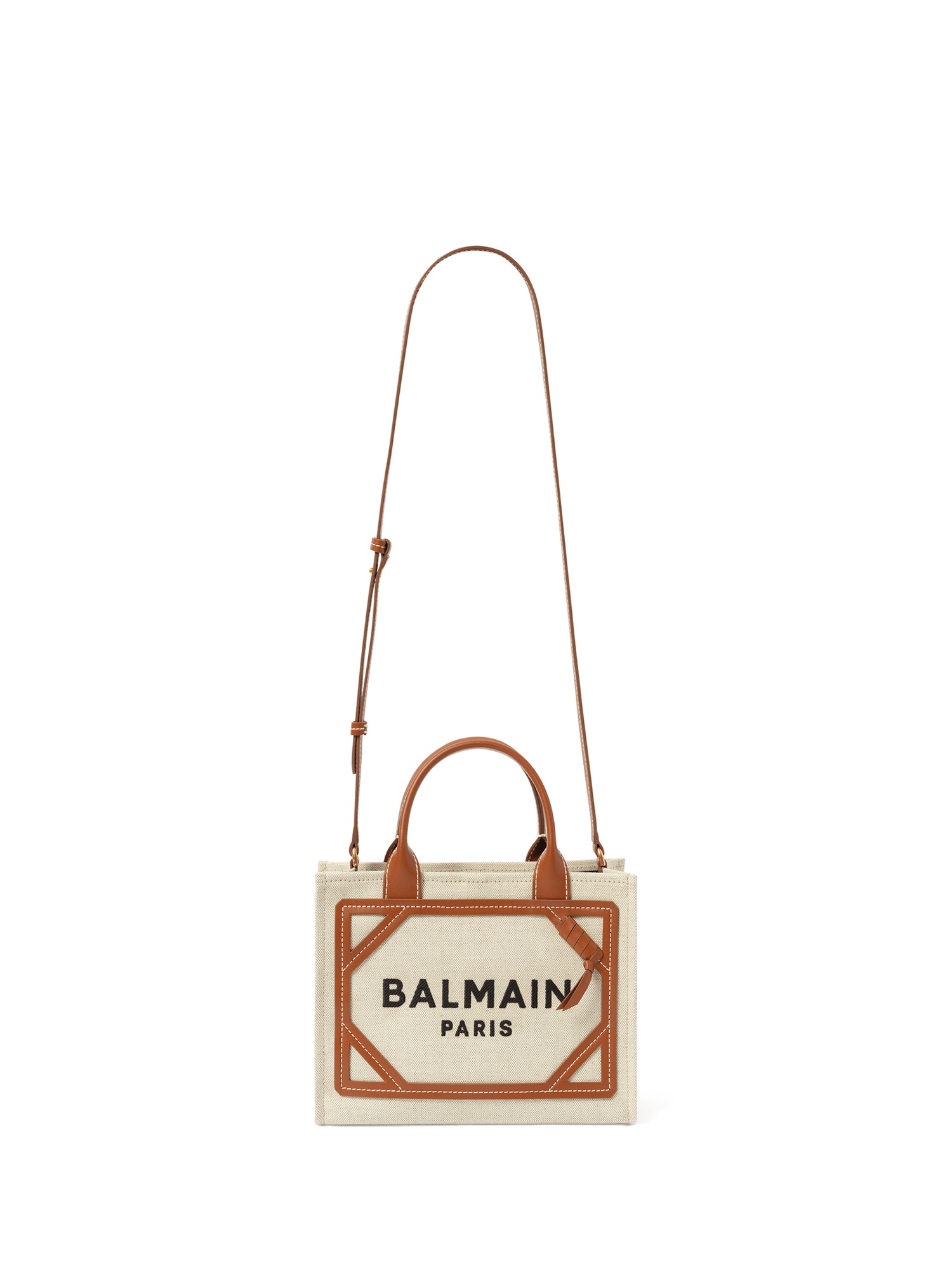 B-Army Small Canvas  Shopper Bag in Natural/Brown - 1