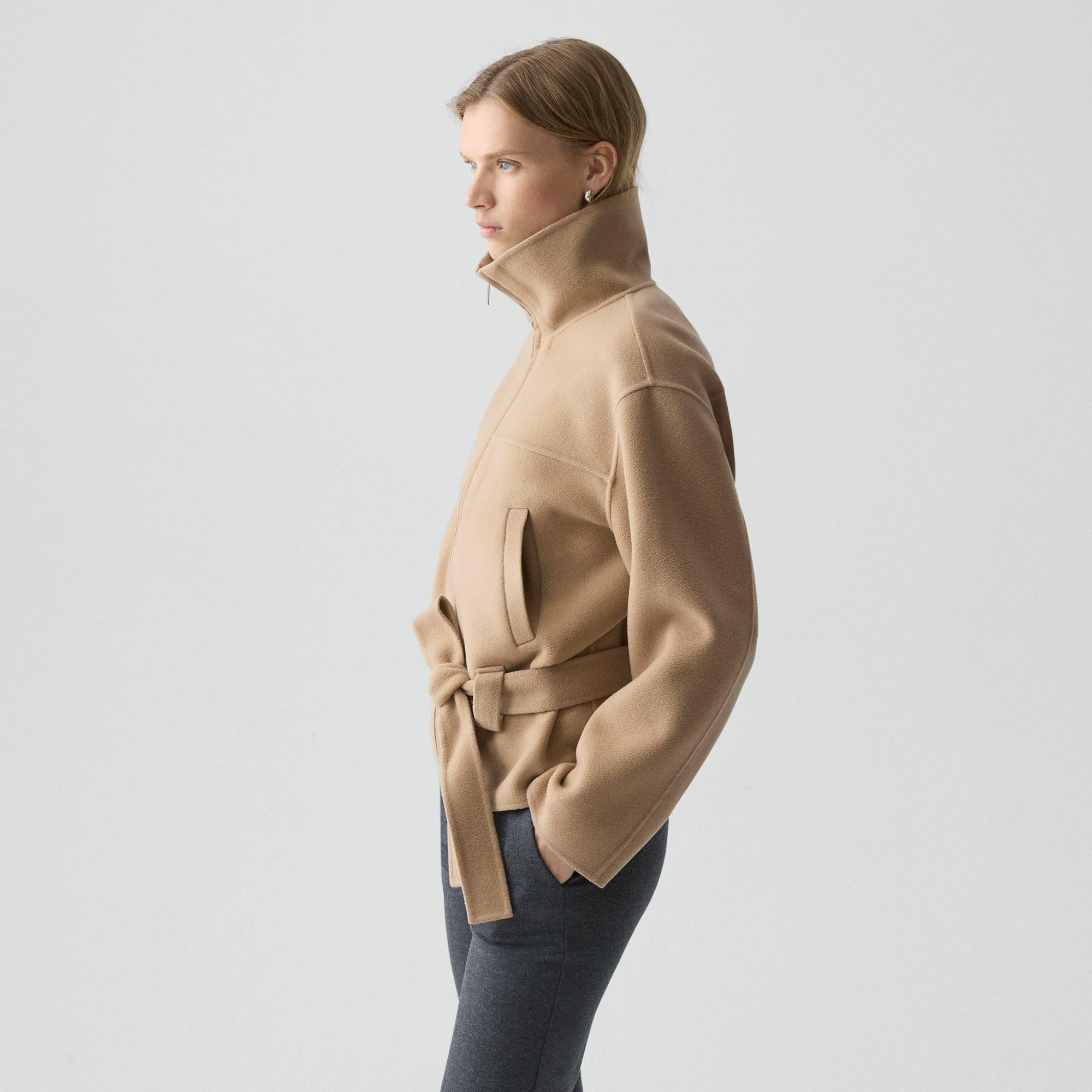 Cropped Anorak Jacket in Textured Wool-Cashmere - 3