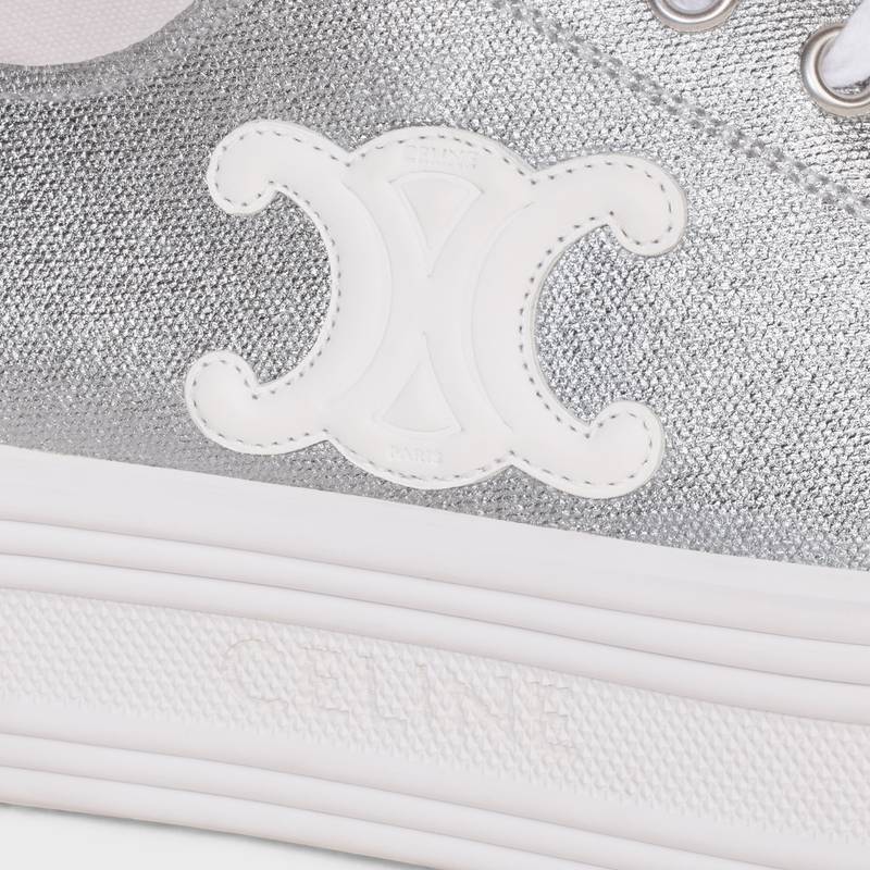JANE LOW LACE-UP SNEAKER in METALLIC CANVAS AND CALFSKIN 5