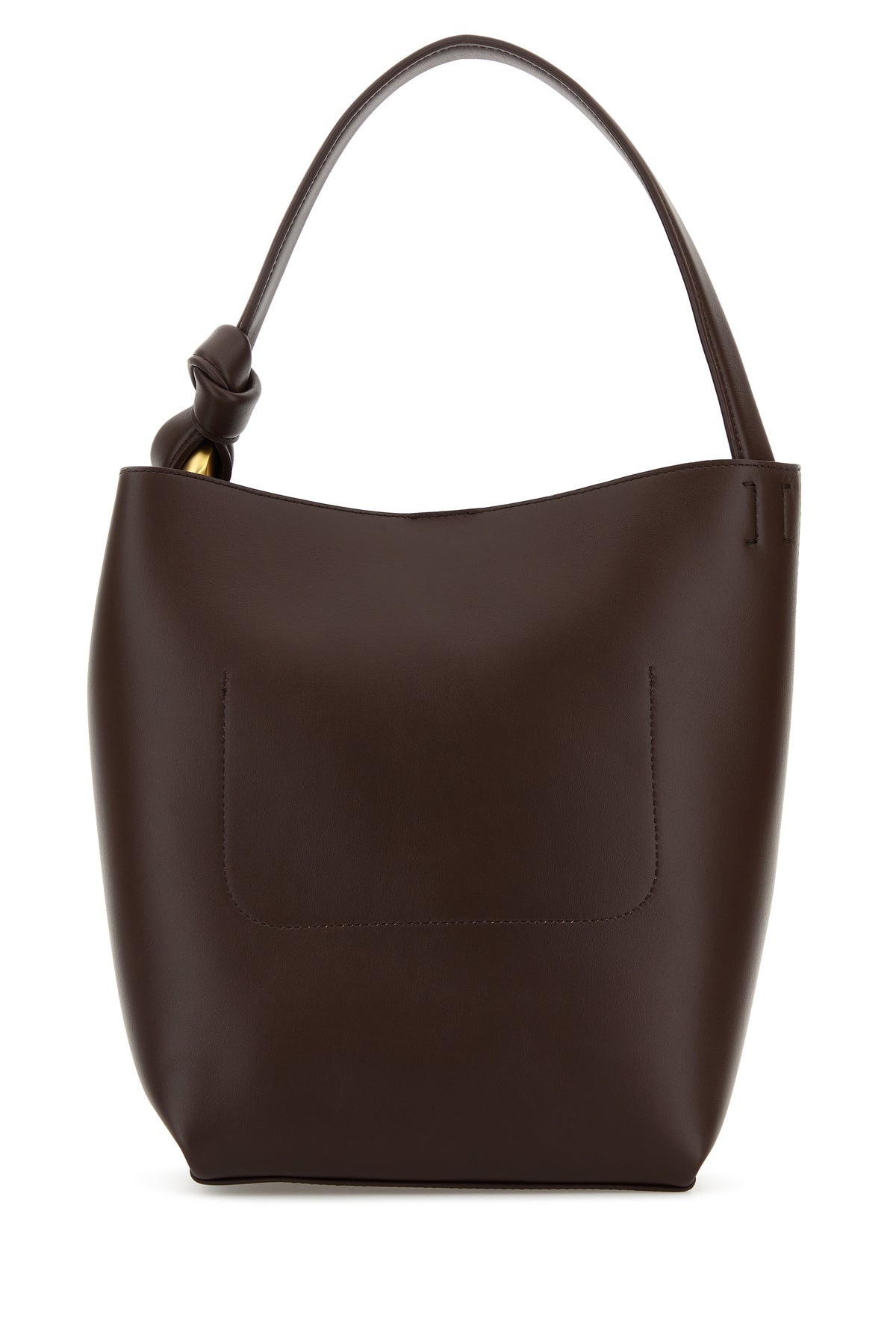 Chocolate leather bucket bag - 3