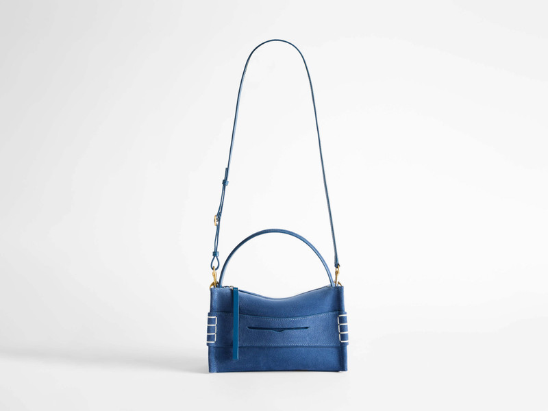 LOAFER BAG IN MID BLUE SUEDE 1