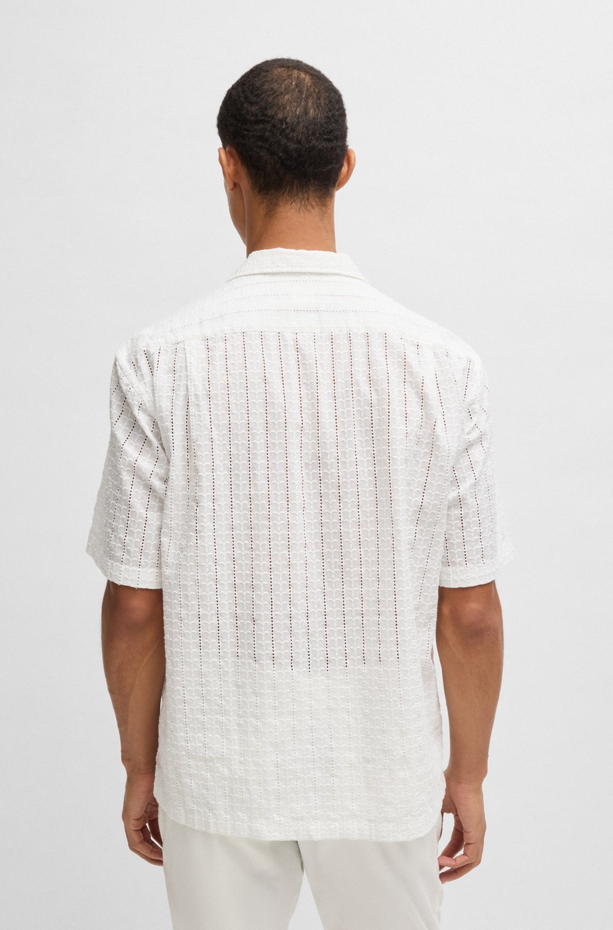 RELAXED-FIT SHIRT WITH BRODERIE ANGLAISE - 5