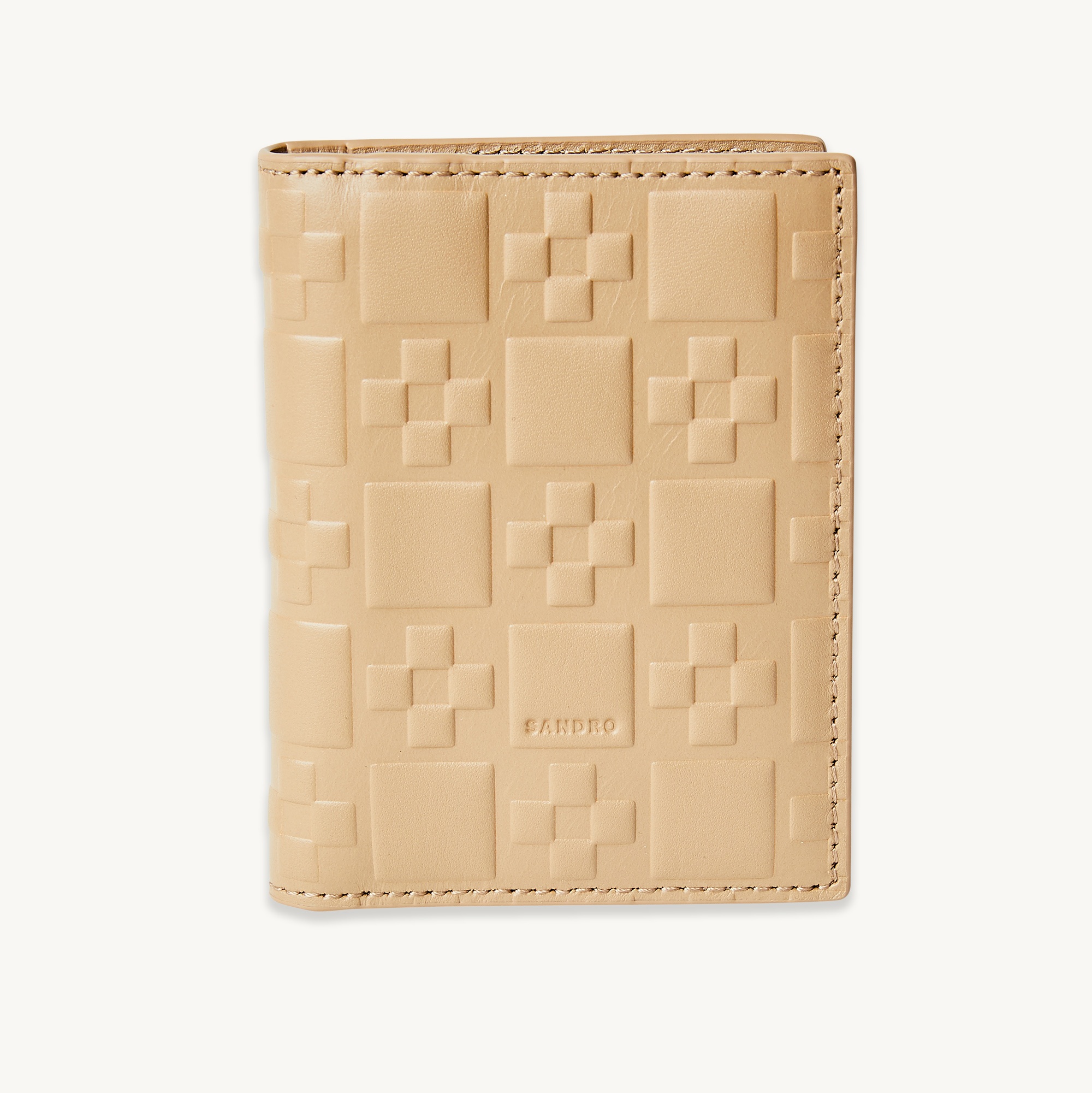 Embossed leather vertical card holder - 1