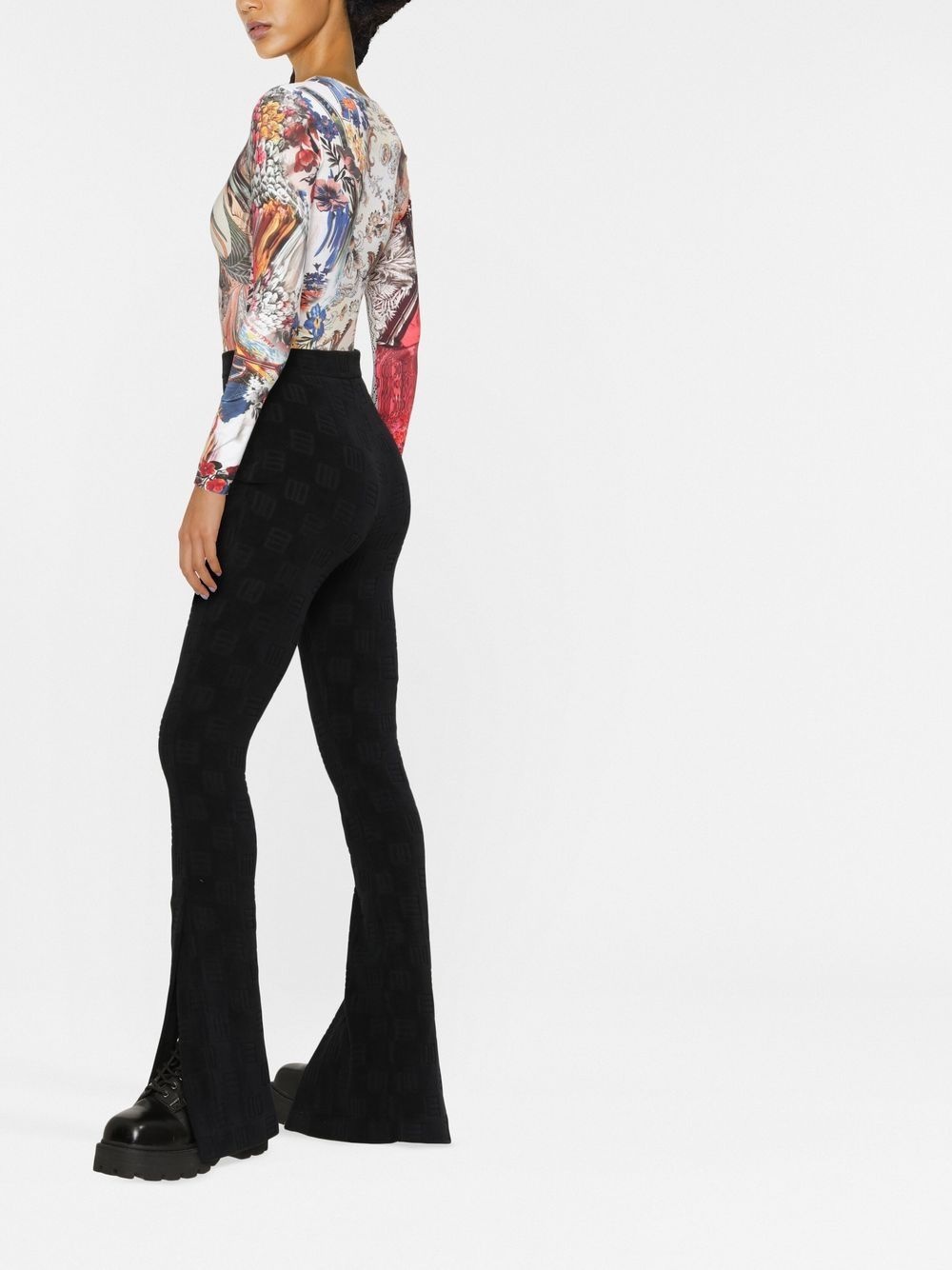 high-waist flared trousers - 3