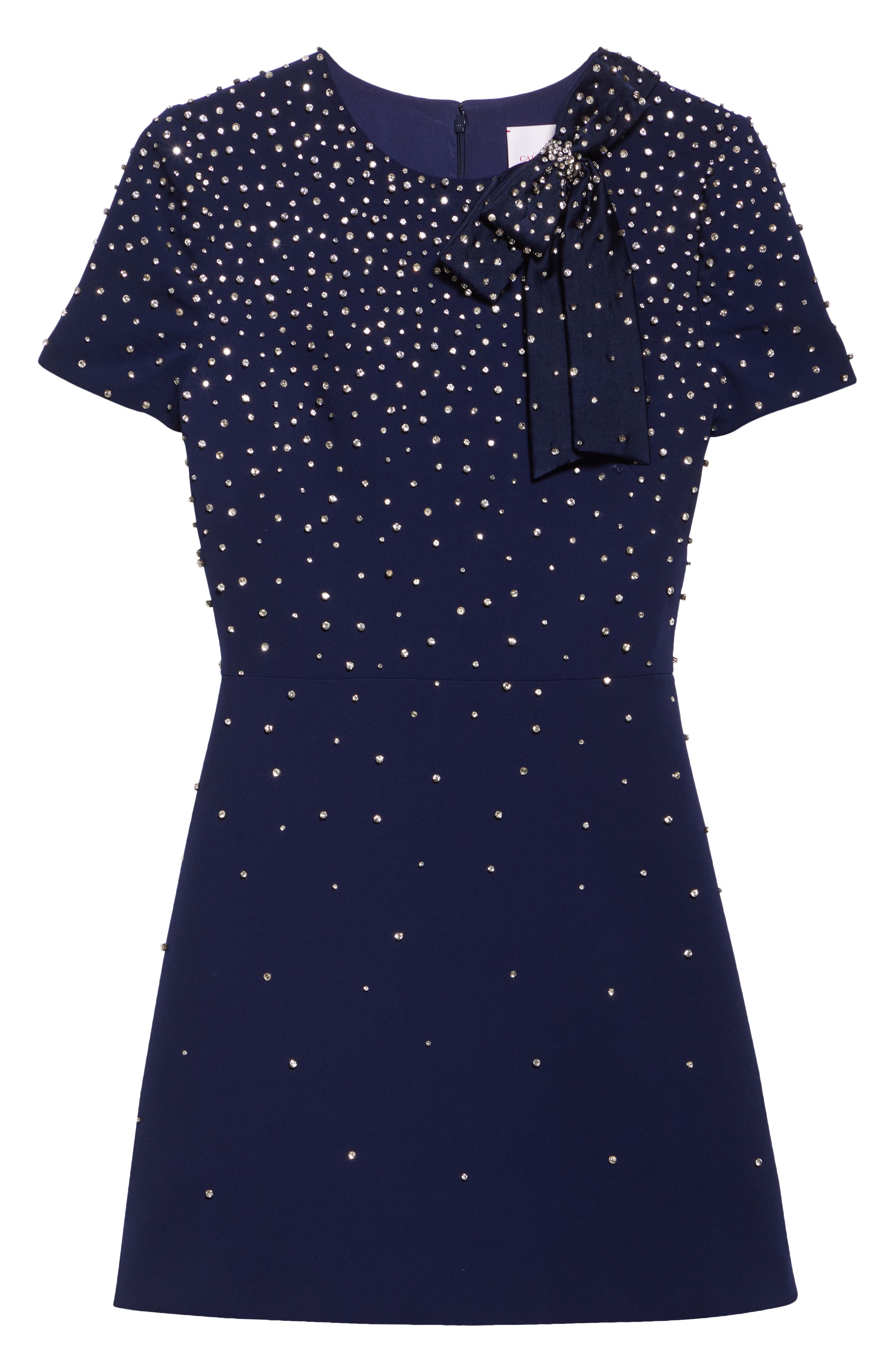 Carolina Herrera Crystal Embellished Stretch Crepe Minidress in Midnight at Nordstrom - 5