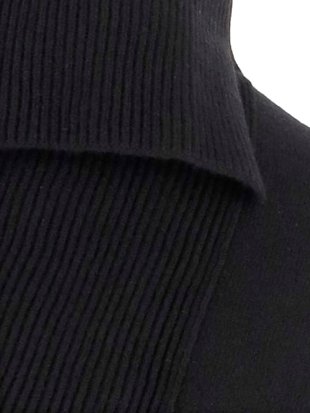 turtleneck ribbed-knit poncho - 3