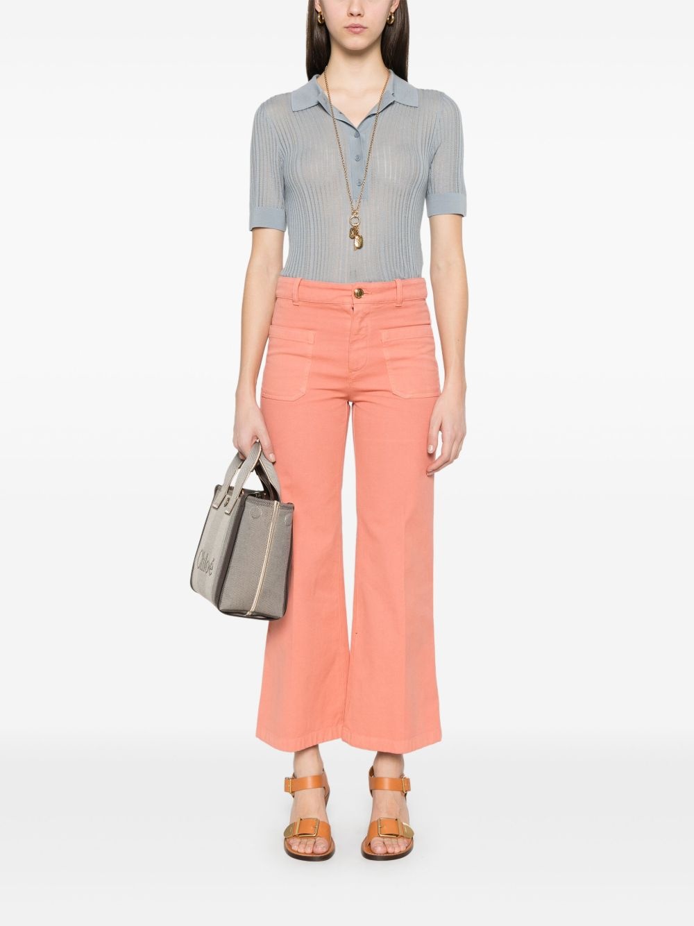 cropped bootcut trousers - 2
