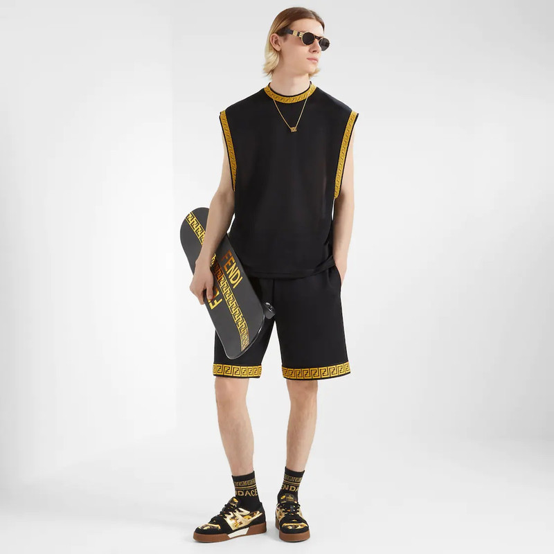 FENDI Fendace black jersey pants outlook