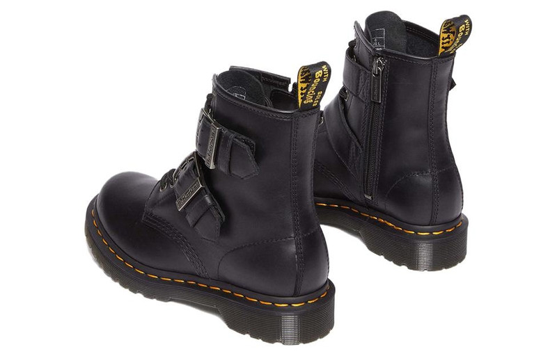 Dr. Martens Dr.Martens 1460 Buckle Pull Up Leather Lace Up Boots 'Black Silver' 31033001 outlook